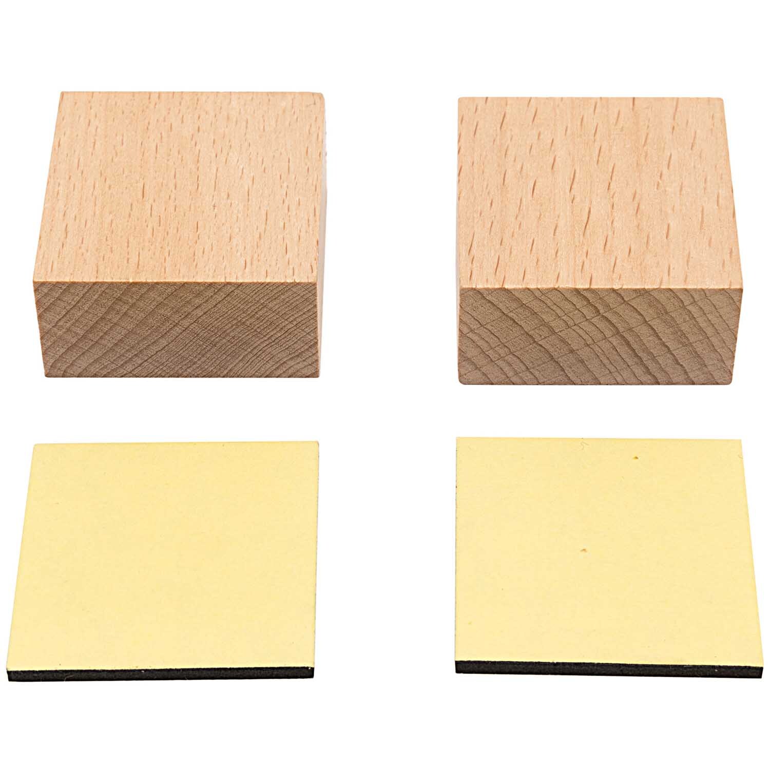 Paper Poetry Holzstempelblock quadratisch 4x4x2cm 2 Stück