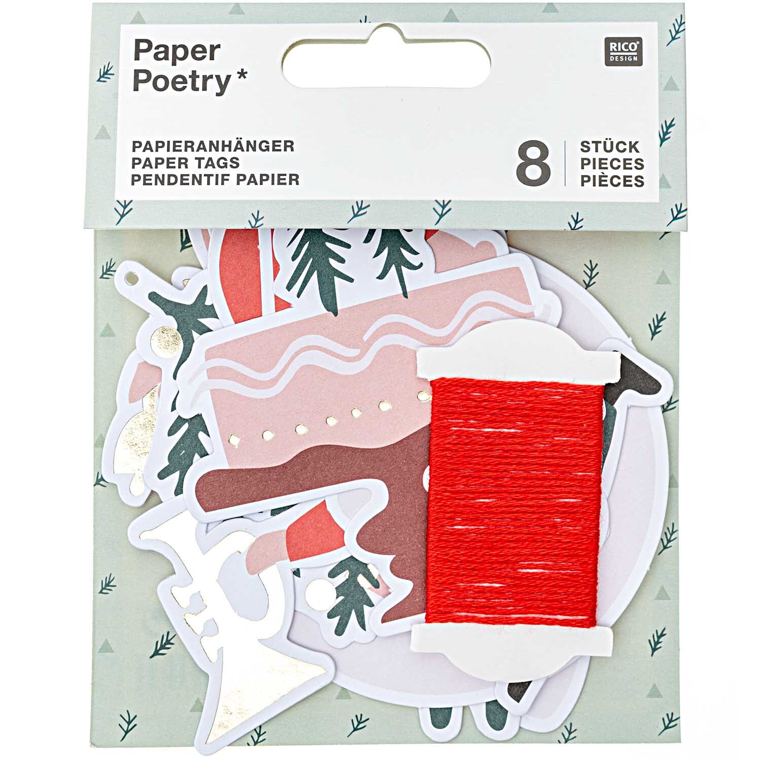 Paper Poetry Papieranhänger Jolly Christmas Classic 8 Stück
