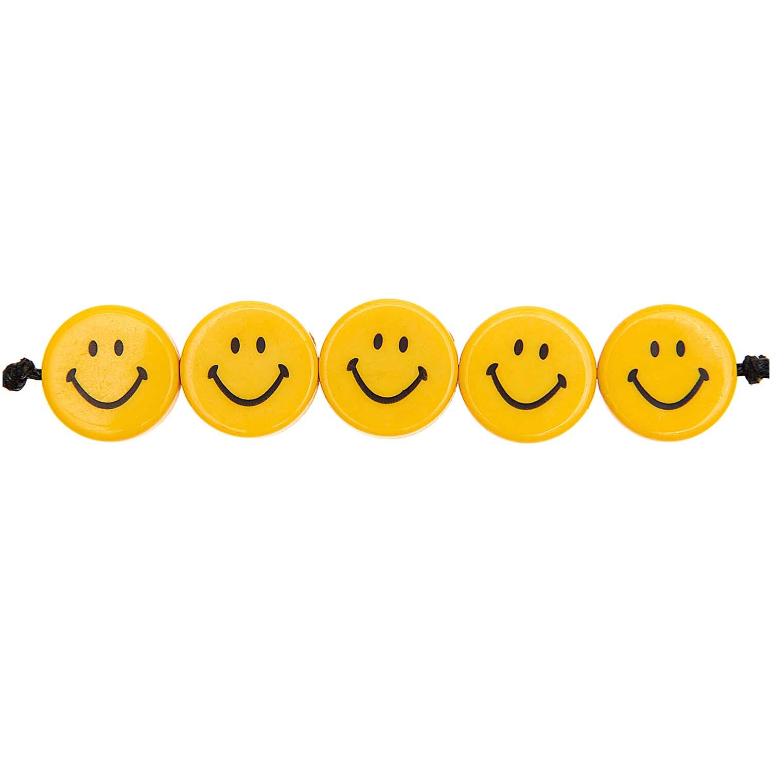 Smiley® Originals Perlen flach gelb 13x5mm 20 Stück