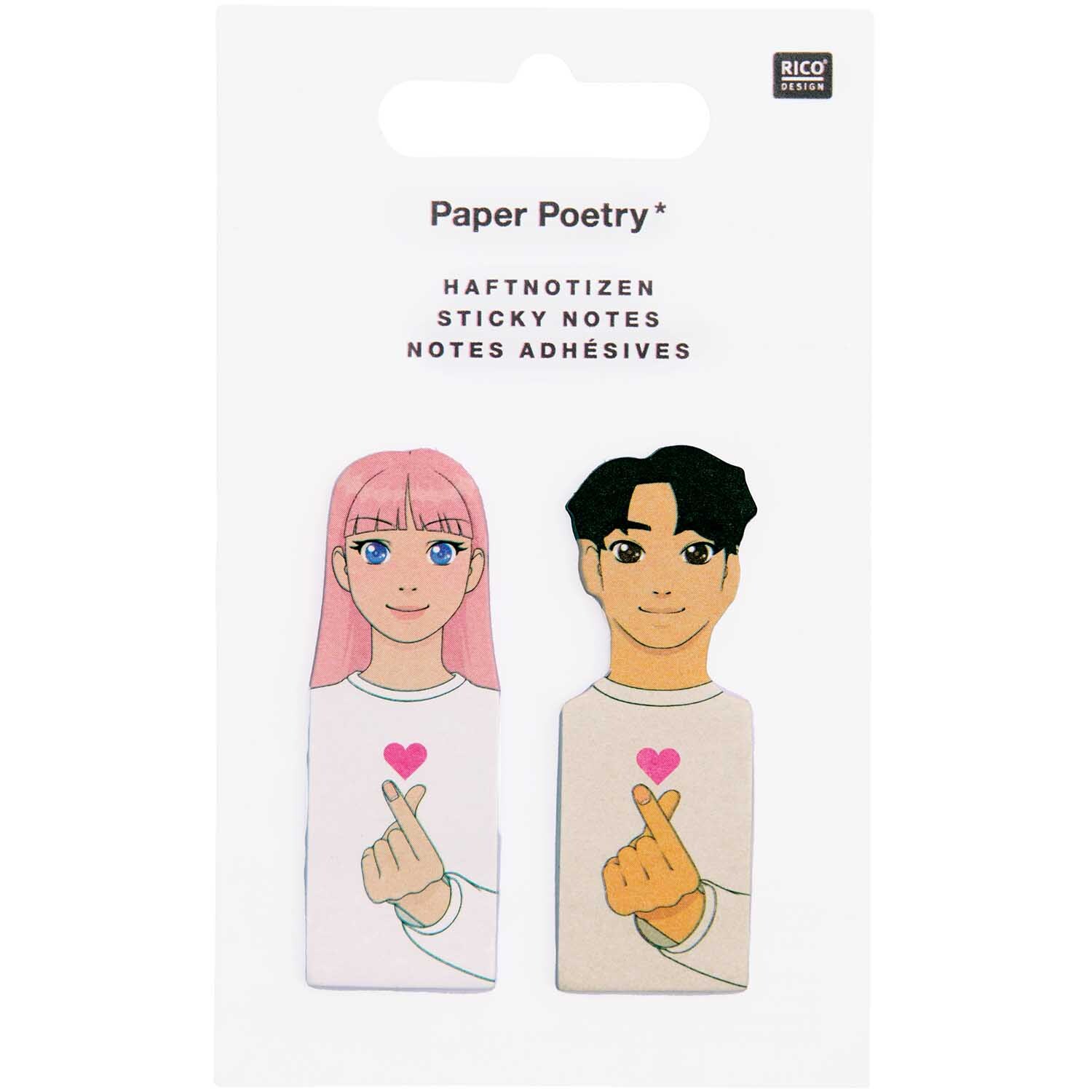Paper Poetry Haftnotizen Manga 2x 25 Blatt 20x56mm