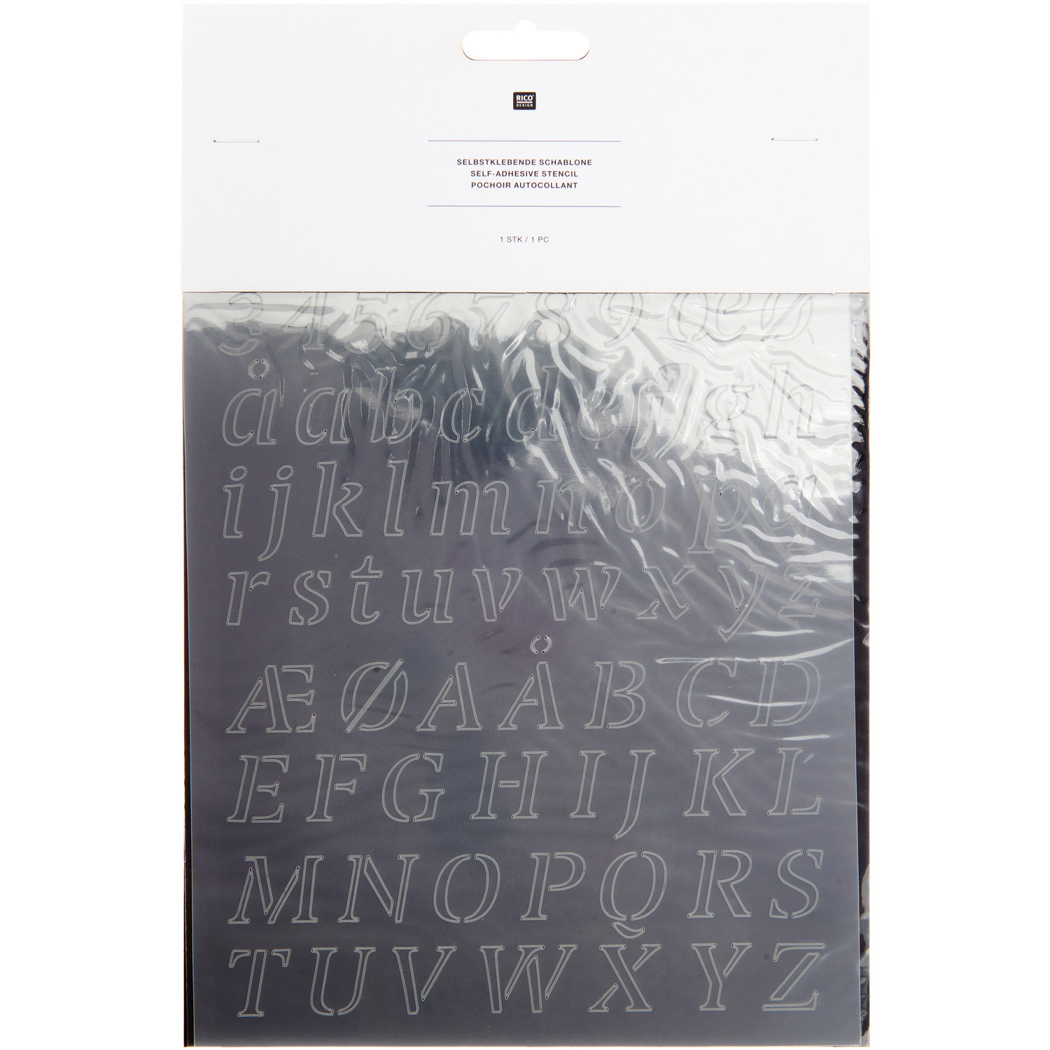Schablone Alphabet 2 18,5x24,5cm selbstklebend