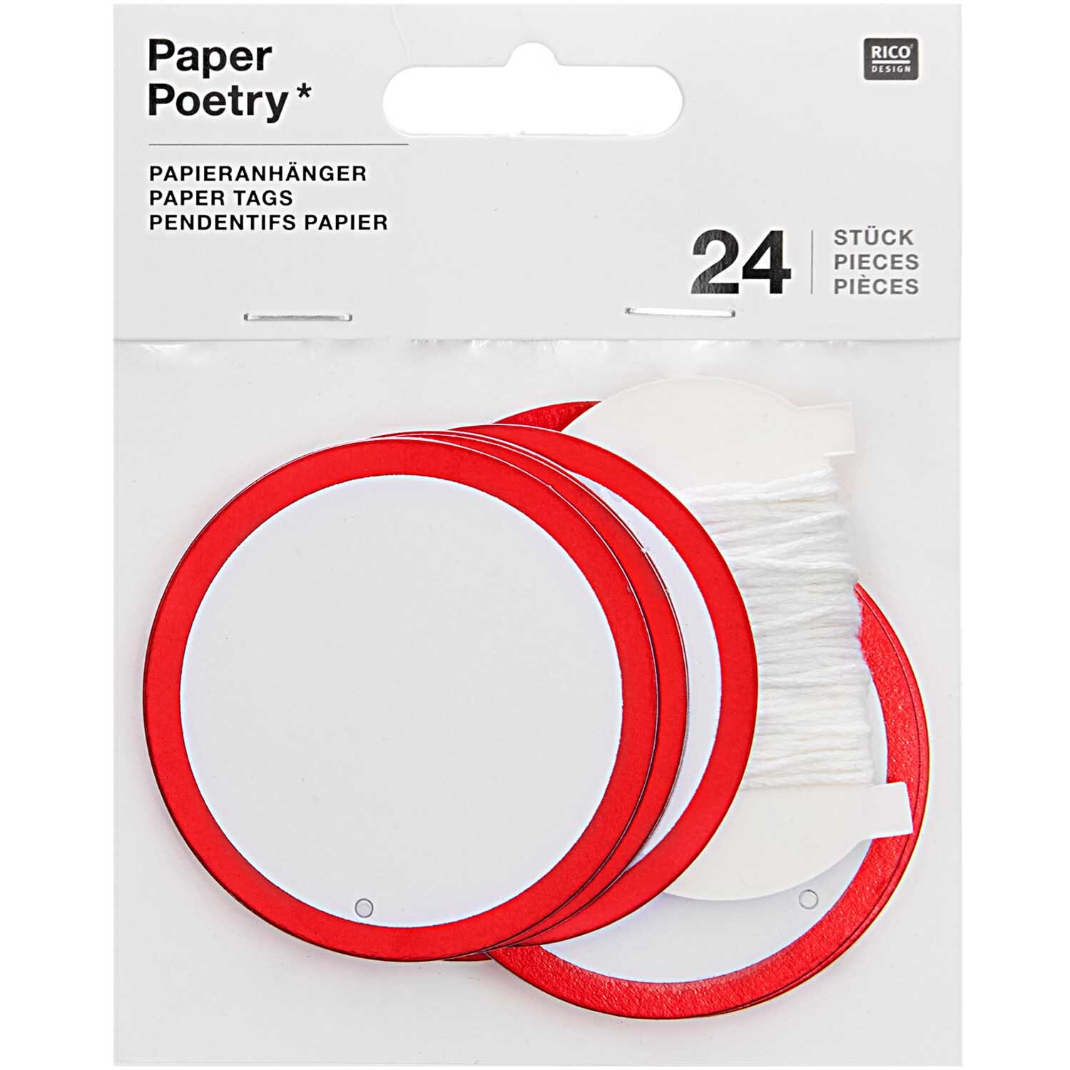 Paper Poetry Papieranhänger Kreis mit Hot Foil 6cm 24 Stück