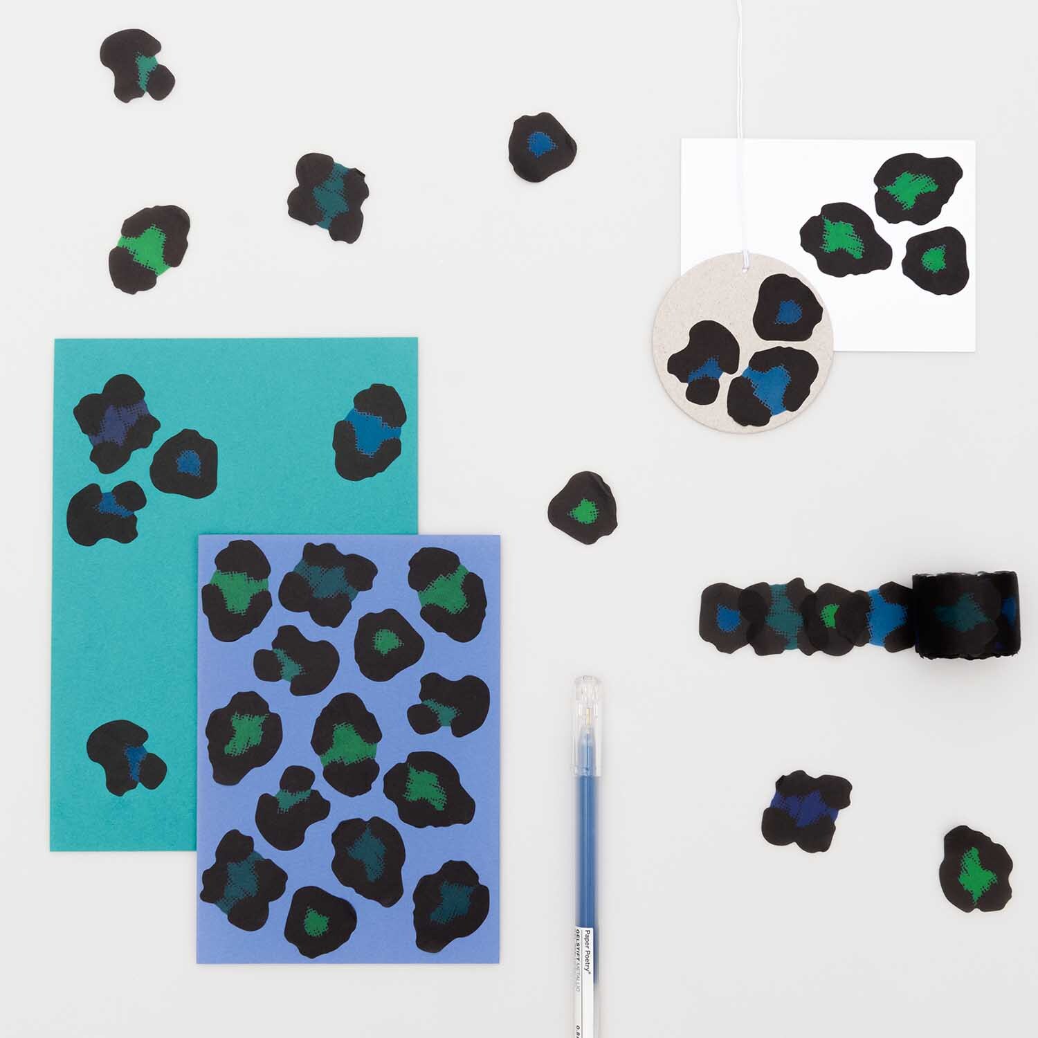 Washi Sticker Acid Leo grün-blau 200 Stück