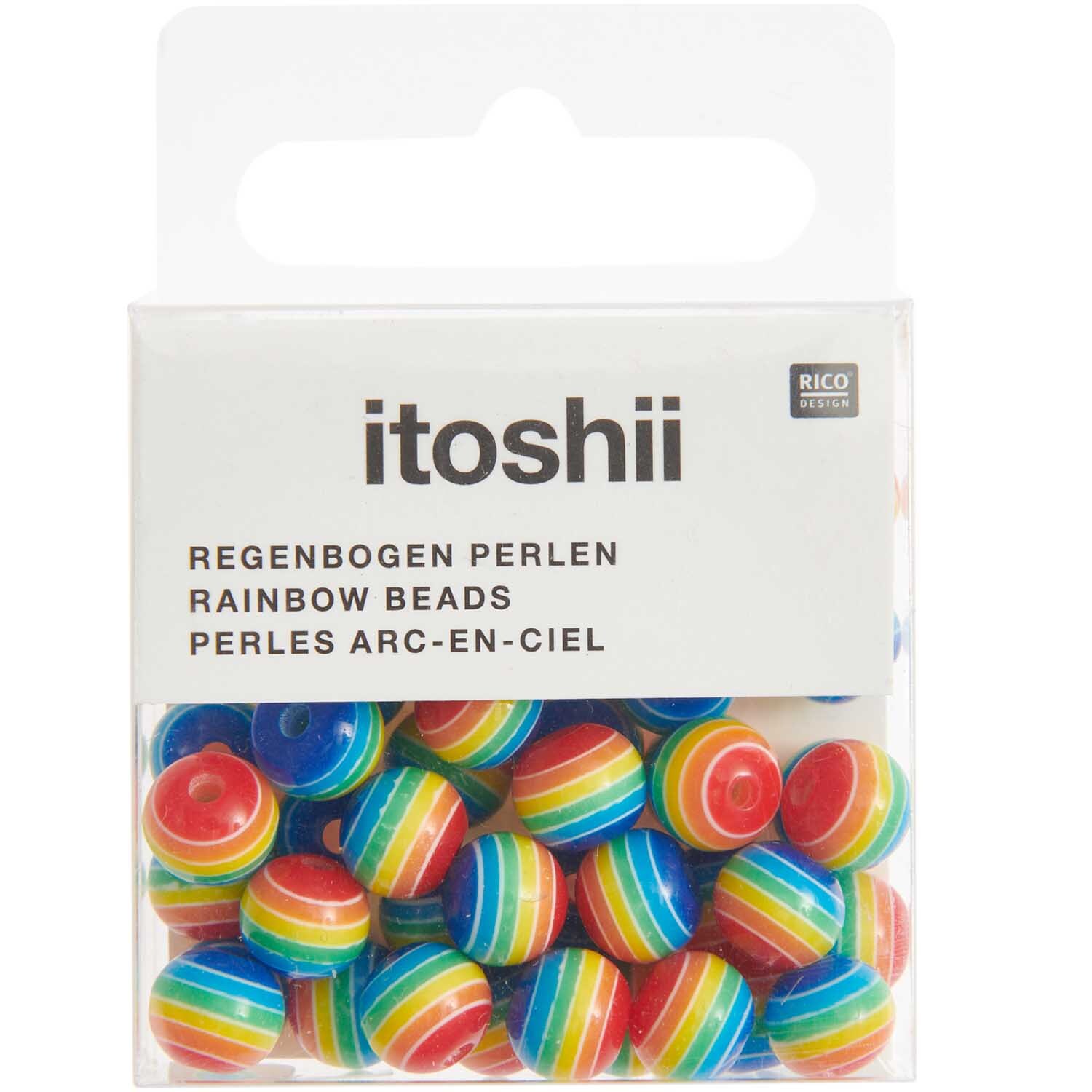 itoshii Regenbogen Perlen 8mm 48 Stück
