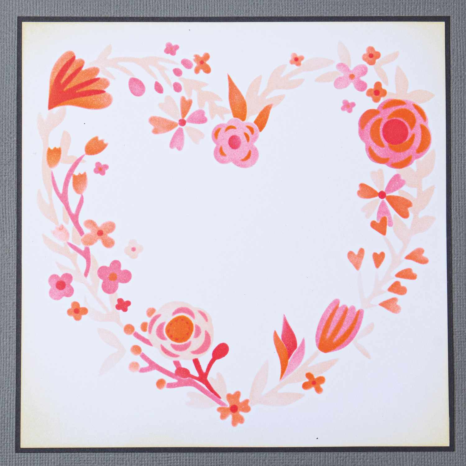 Layered Stencils Heart Wreath by Olivia