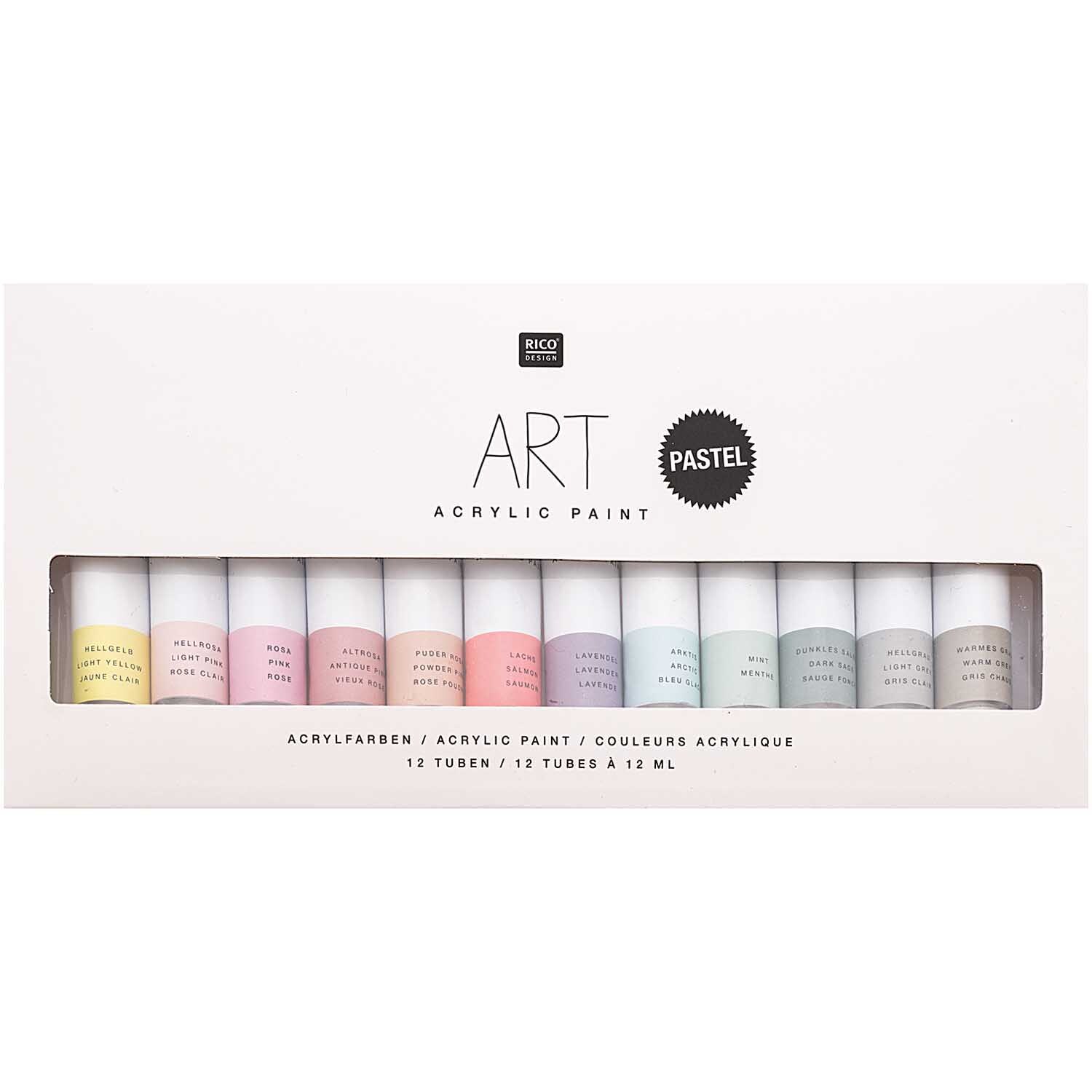 ART Künstler Acrylfarben-Set Pastell 12x12ml