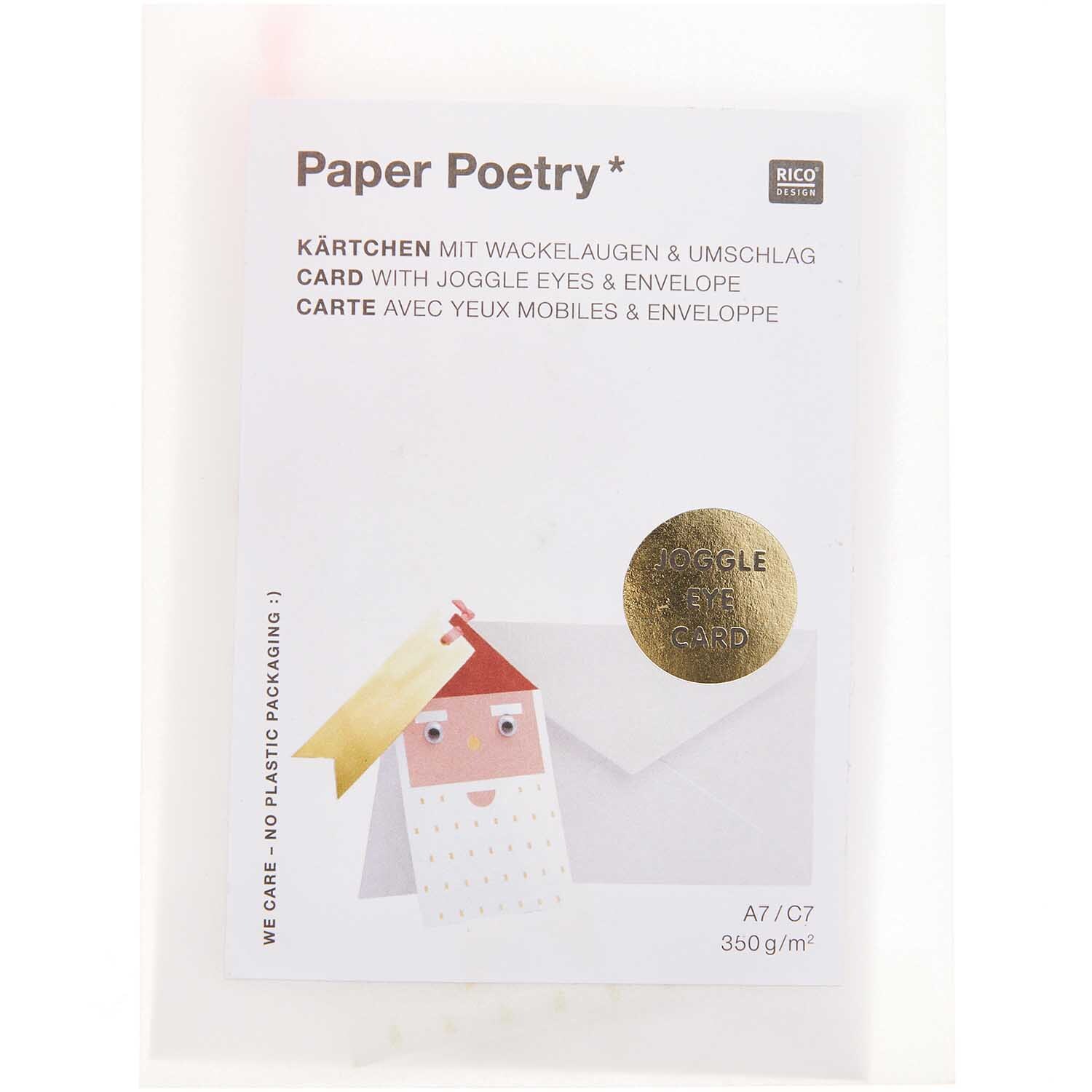 Paper Poetry Karte mit Wackelaugen Weihnachtsmann A7/C7