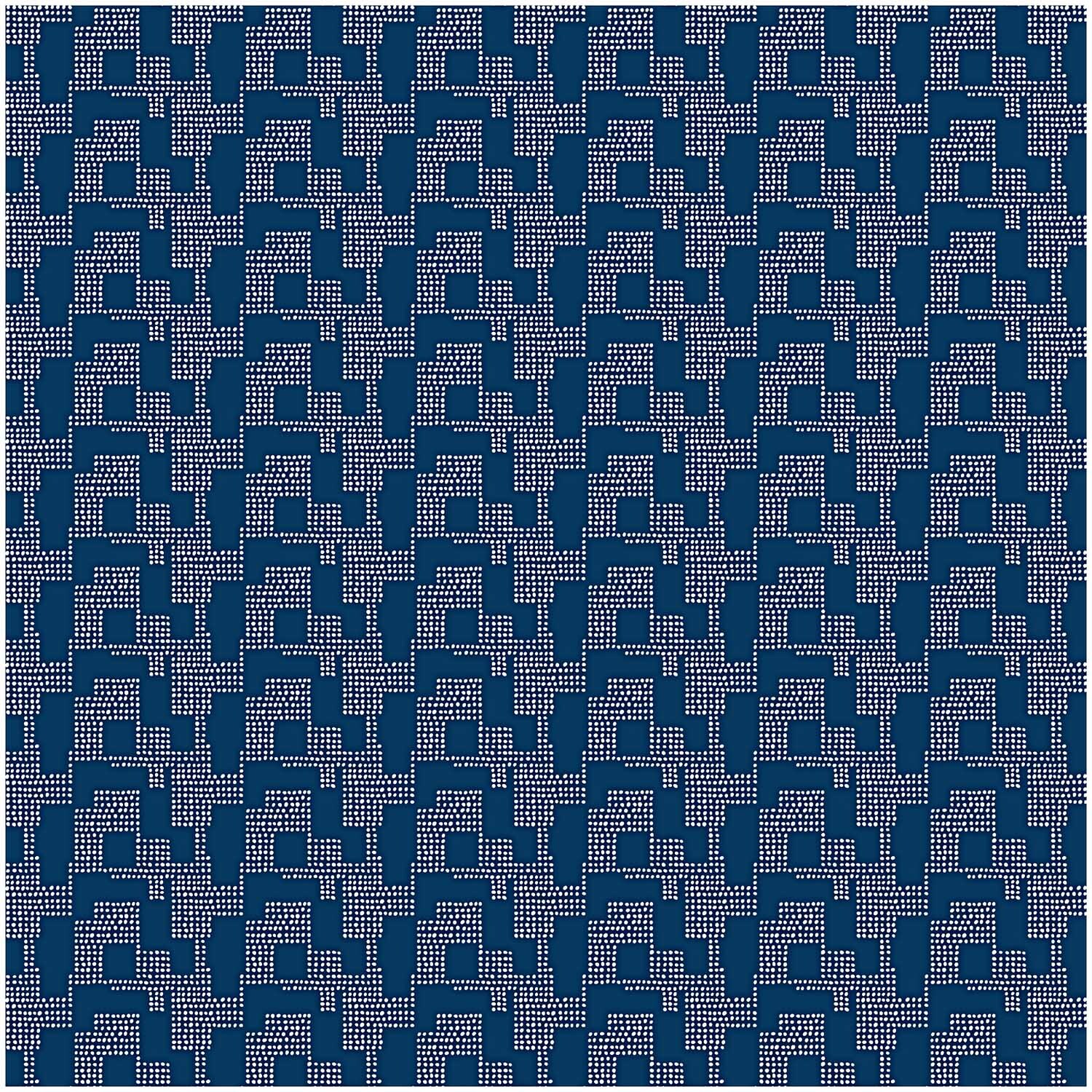 Druckstoff grafisches Muster dunkelblau 50x140cm