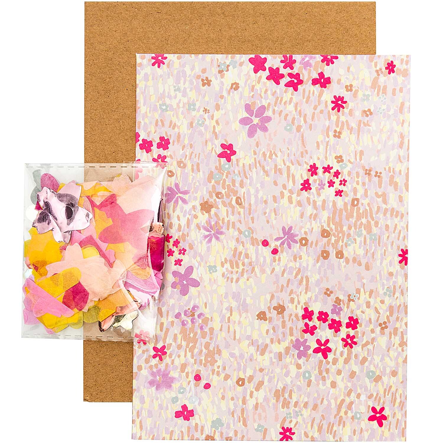 Paper Poetry Grußkartenset Crafted Nature Blumenwiese rosa