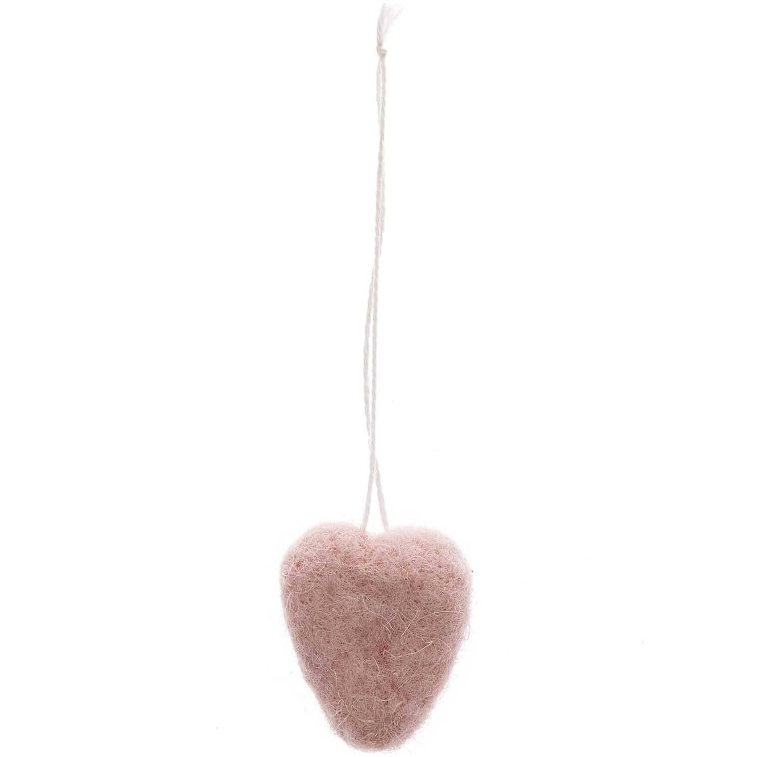 Hänger Herz aus Filz pink 3,5x3,5cm