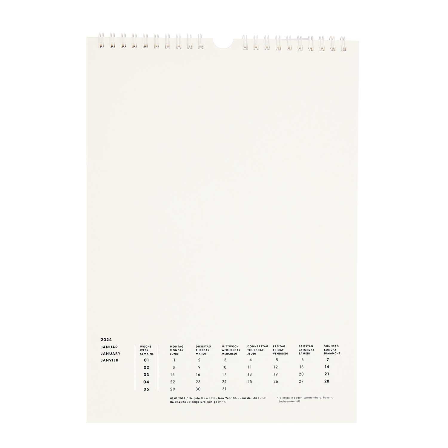 Paper Poetry Kalender 2024 DIN A4 creme