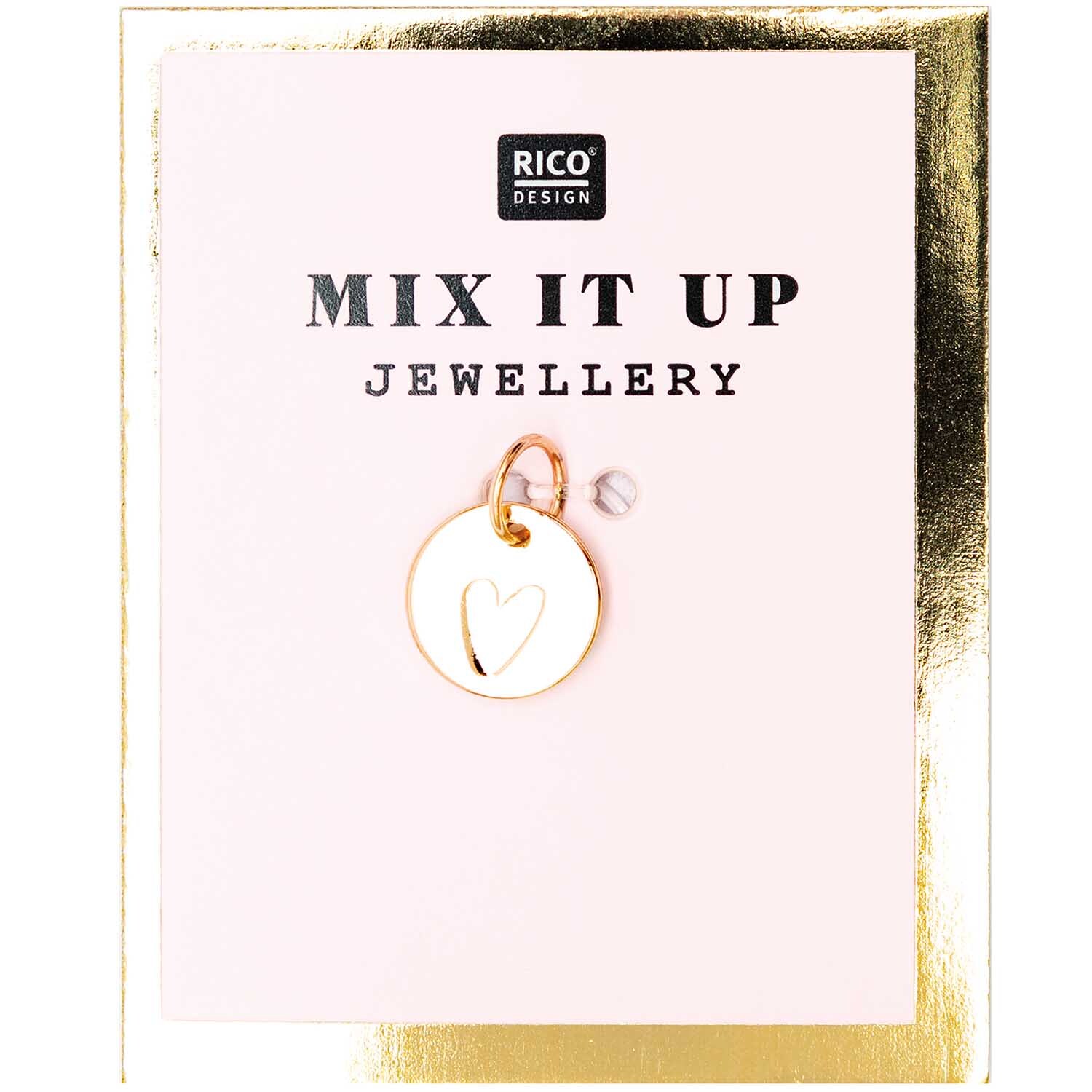 Mix it Up - Jewellery Mini Scheibe Herz gold Ø9mm