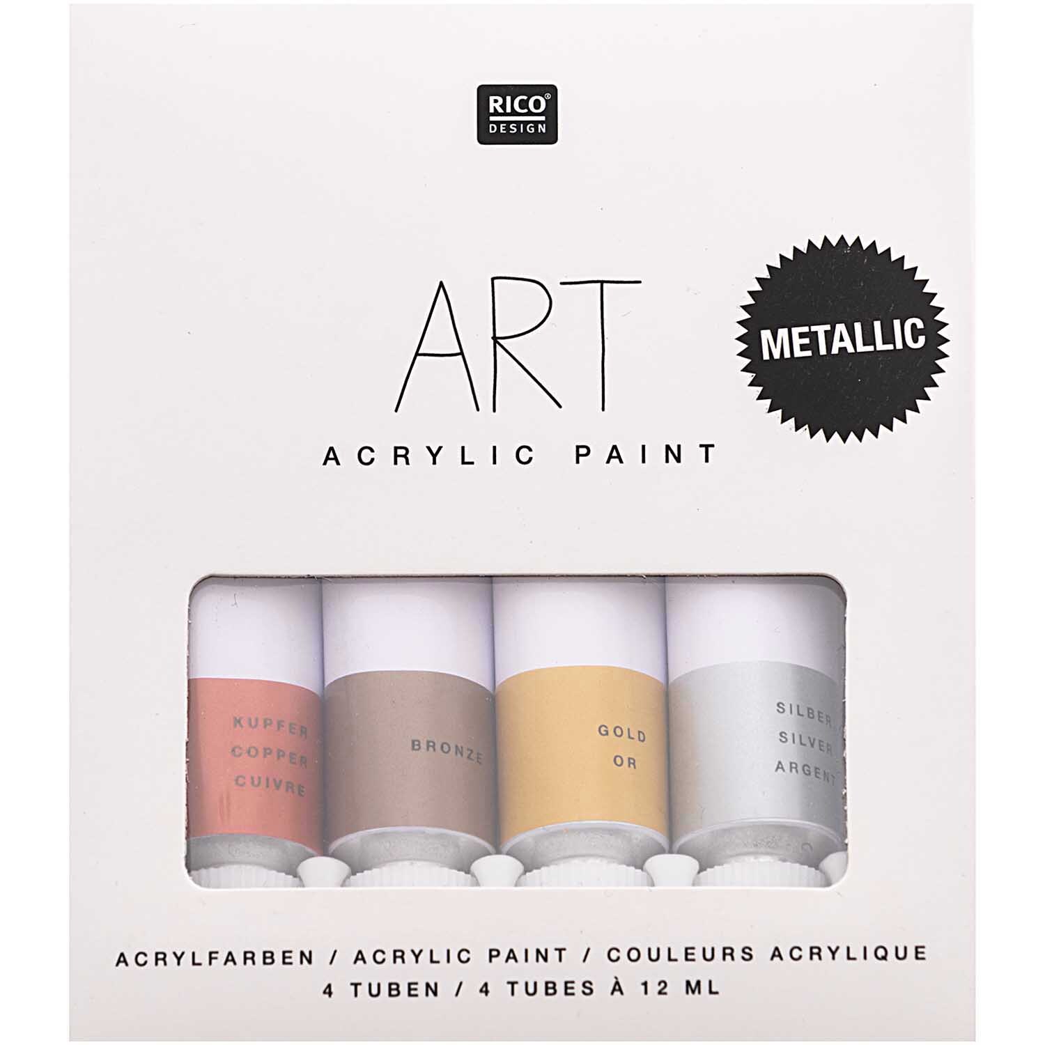 ART Künstler Acrylfarben-Set Celebration Metallic-Farben 4x12ml