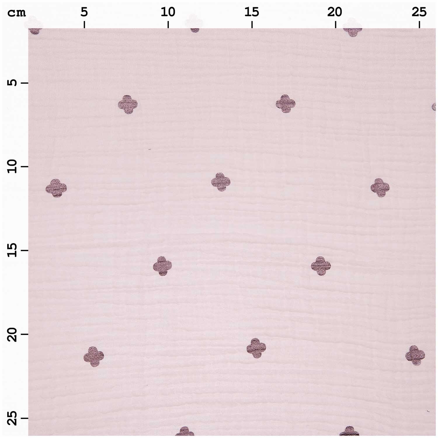 Stoffabschnitt Krinkelmusselin Blüten rosa 50x130cm Hot Foil