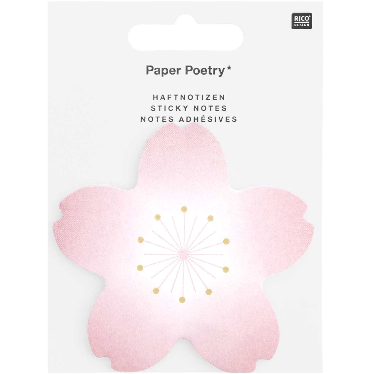 Paper Poetry Haftnotizen Kirschblüte rosa-weiß 50 Blatt 80x76mm