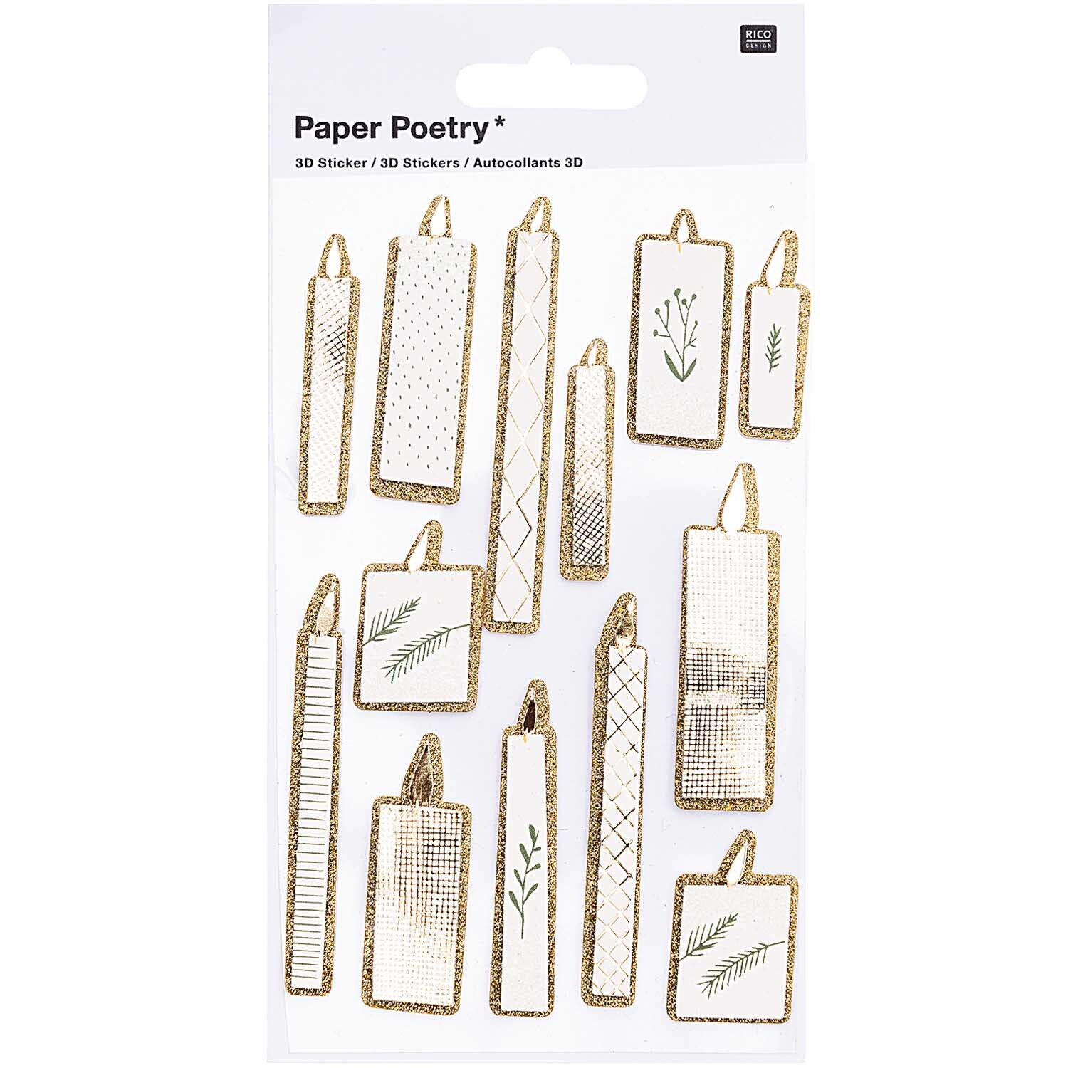 Paper Poetry 3D Sticker Kerzen