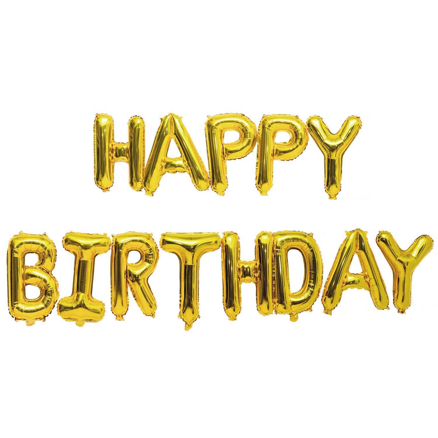 Folienballon-Set Happy Birthday gold 13teilig