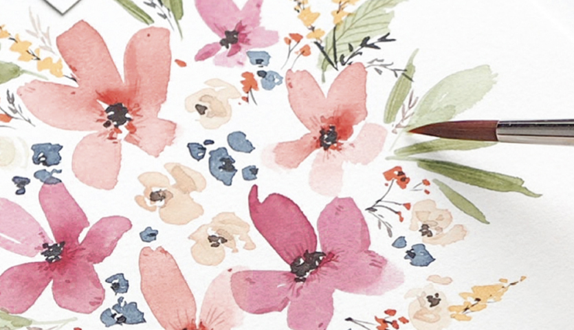 Anleitung Floral Watercoloring mit May & Berry