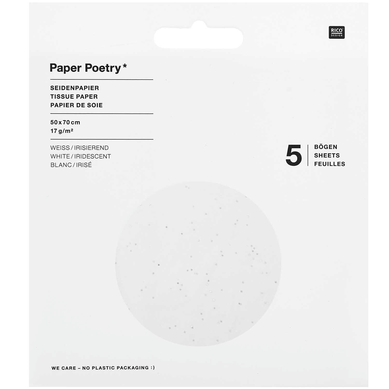 Paper Poetry Seidenpapier Punkte 50x70cm 17g/m² 5 Bogen