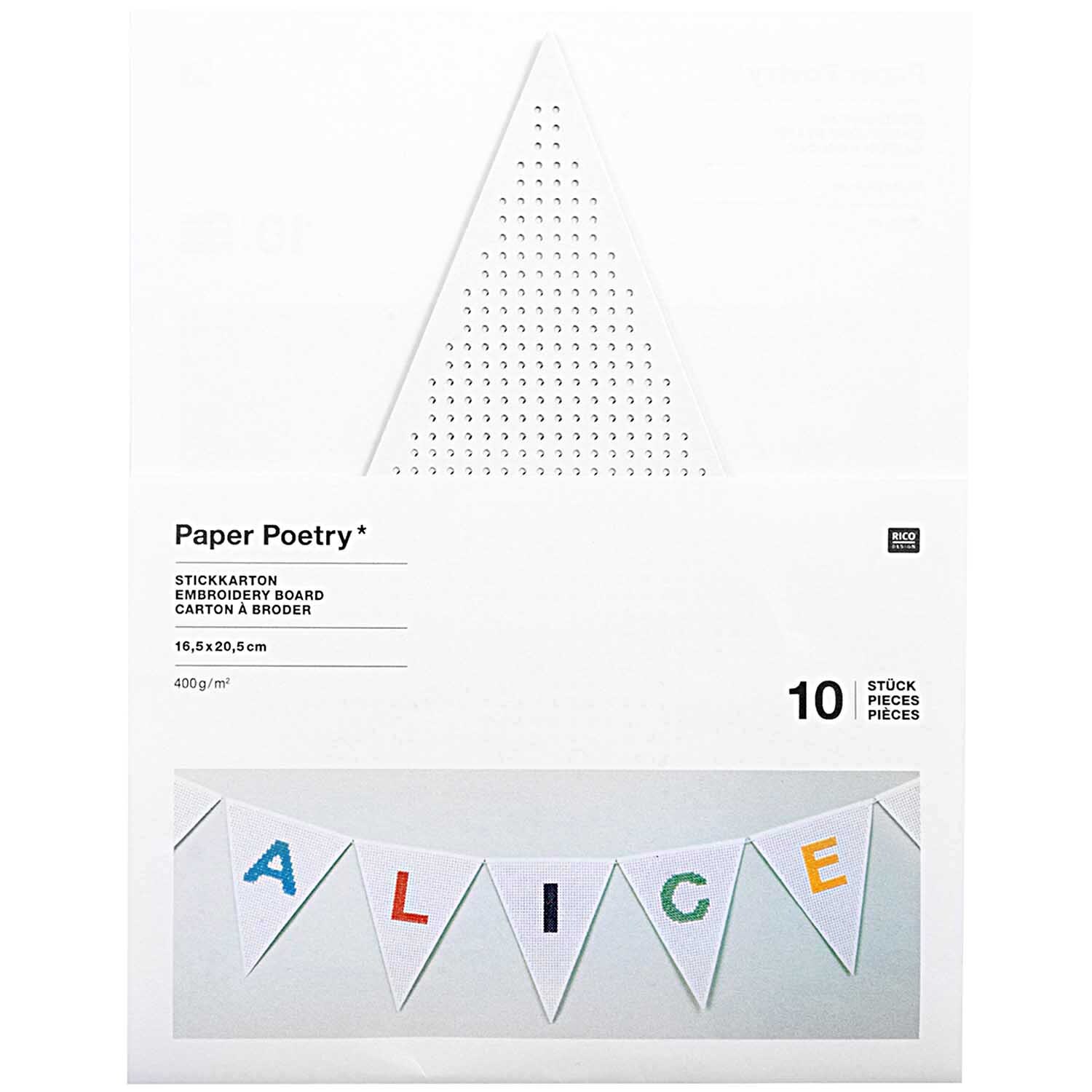 Paper Poetry Stickkarton Wimpelgirlande 10 Stück