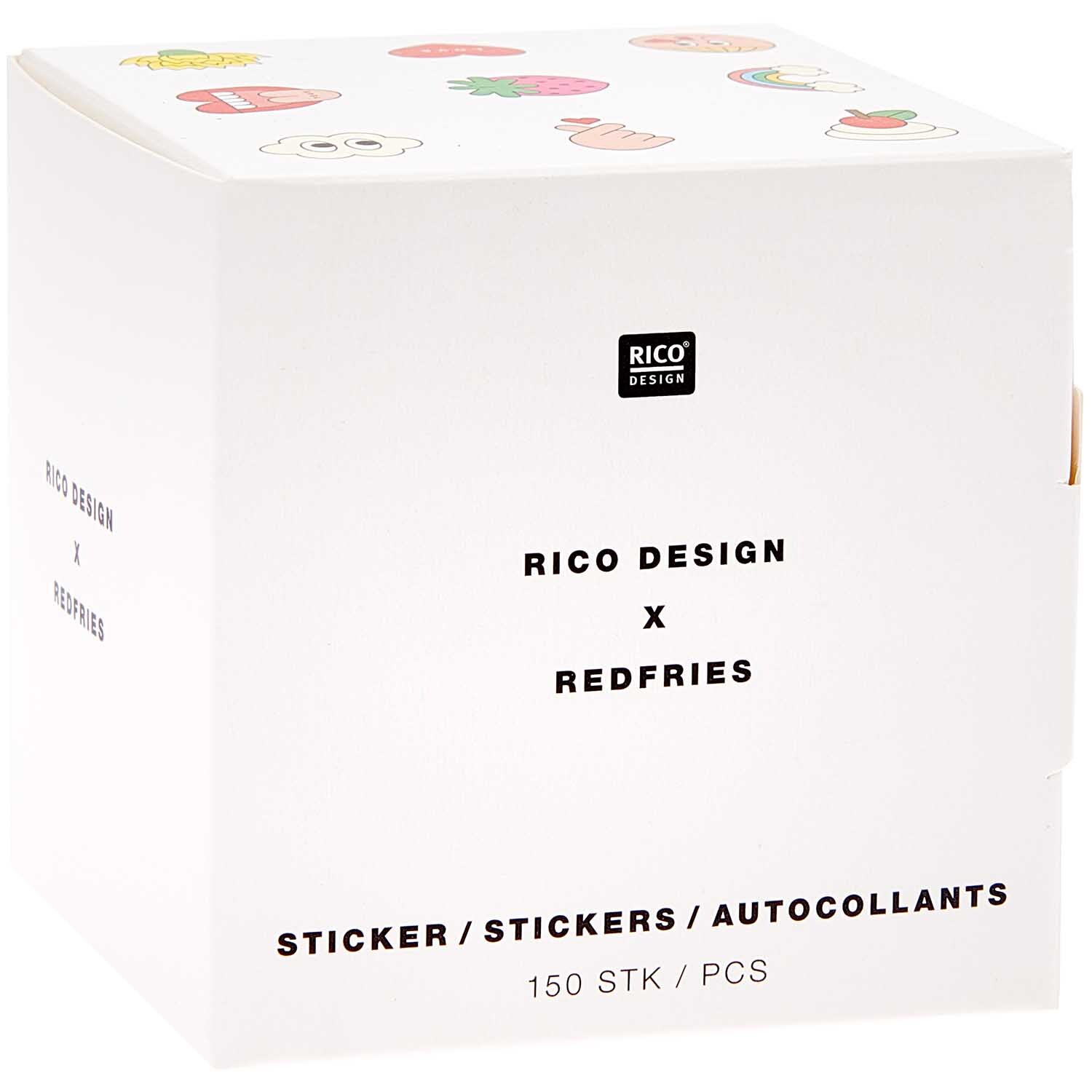 Rico Design x Redfries Sticker Eye Candy 5cm 150 Stück auf der Rolle