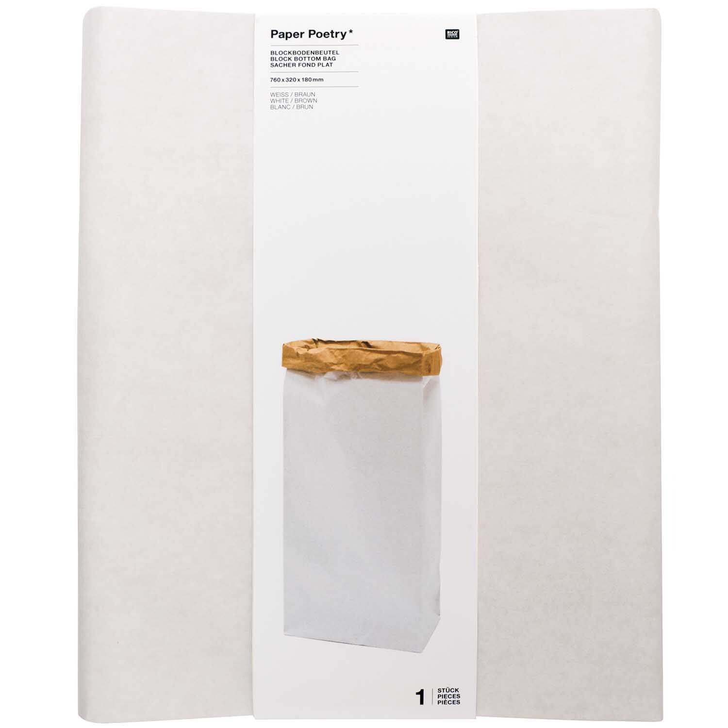 Paper Poetry Maxi-Blockbodenbeutel XL 76x32x18cm 1 Stück