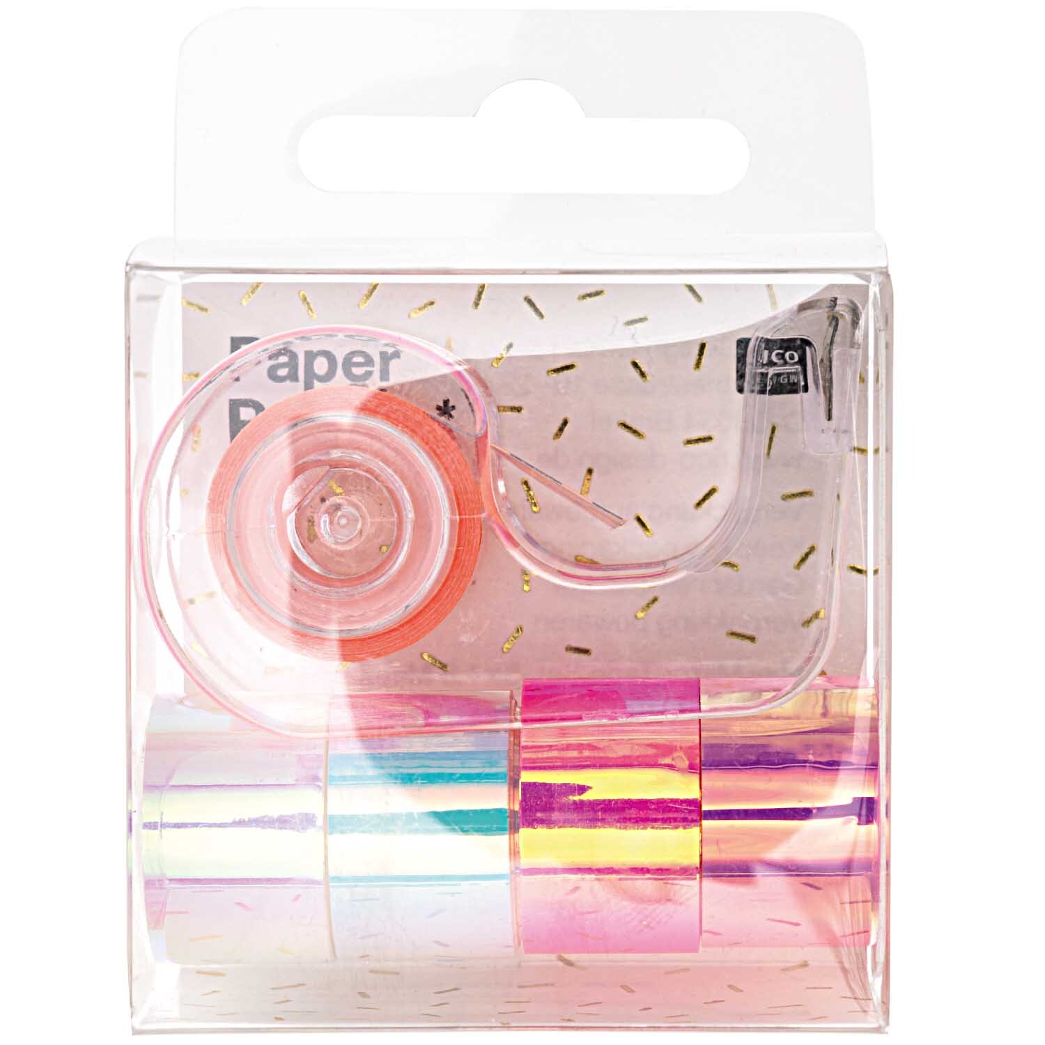 Paper Poetry Mini-Mirror Rainbow Tape Set weiß-pink 12mm 1,8m 5-teilig