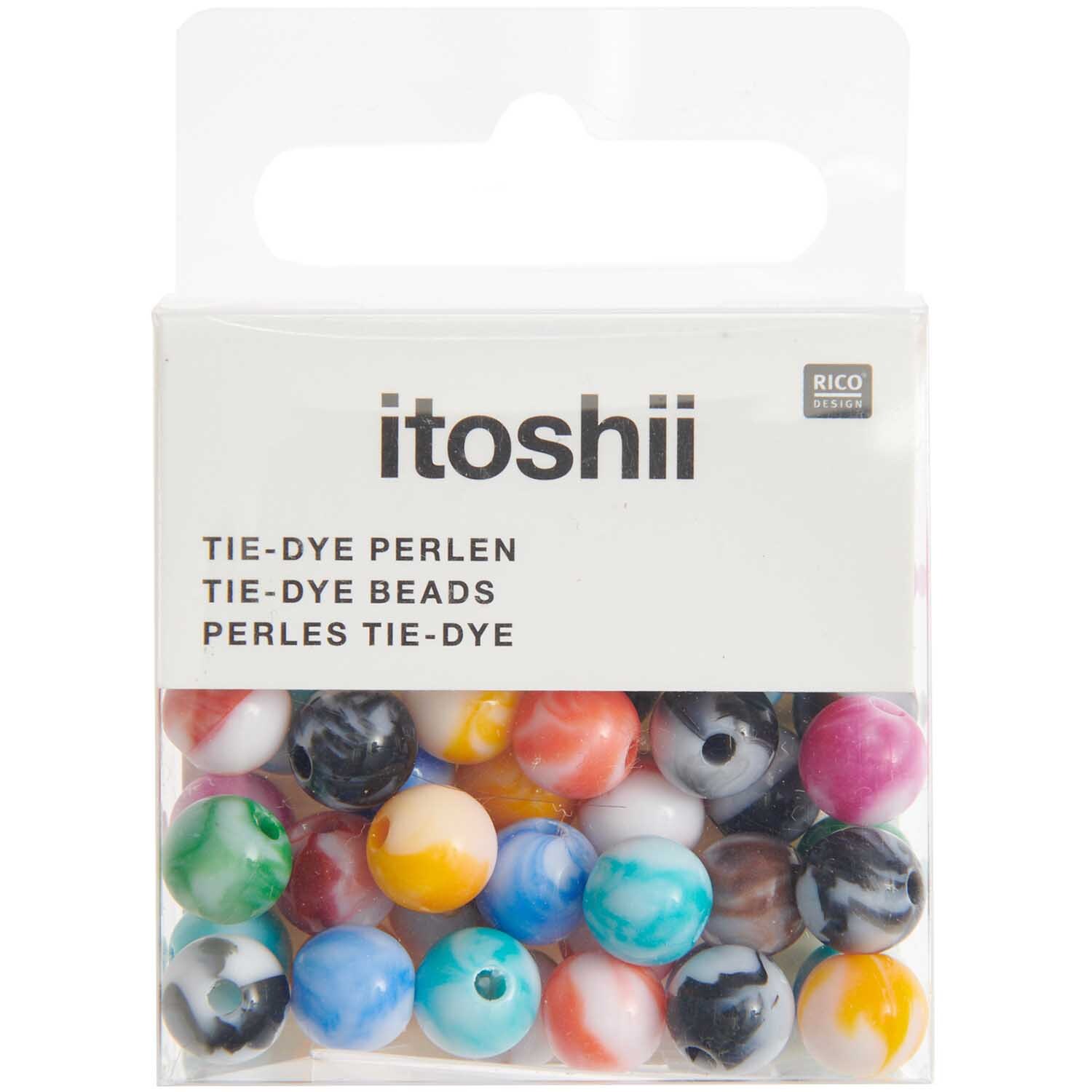itoshii Tie-dye Perlen multicolor 8mm 48 Stück