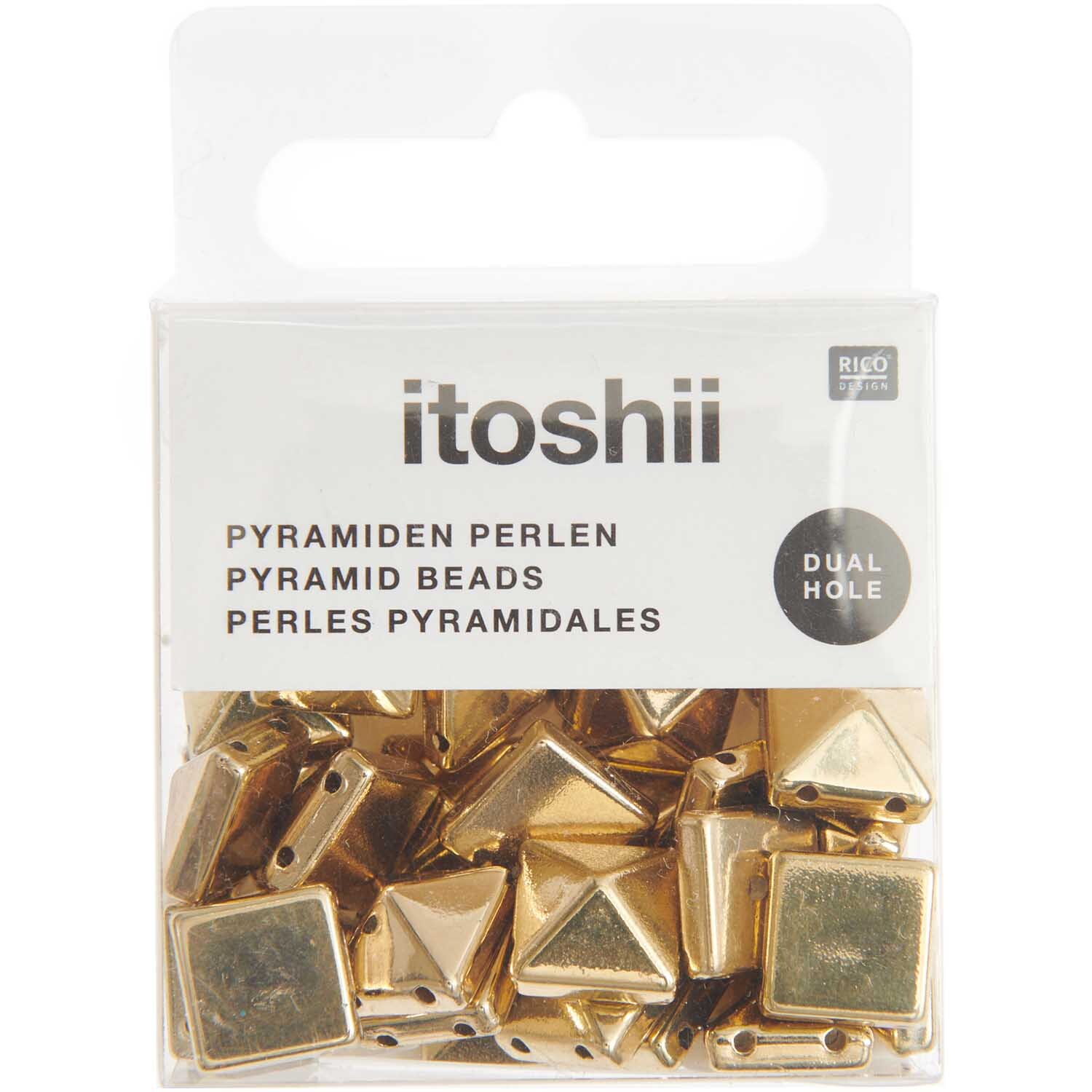 itoshii Pyramiden Perlen quadratisch gold