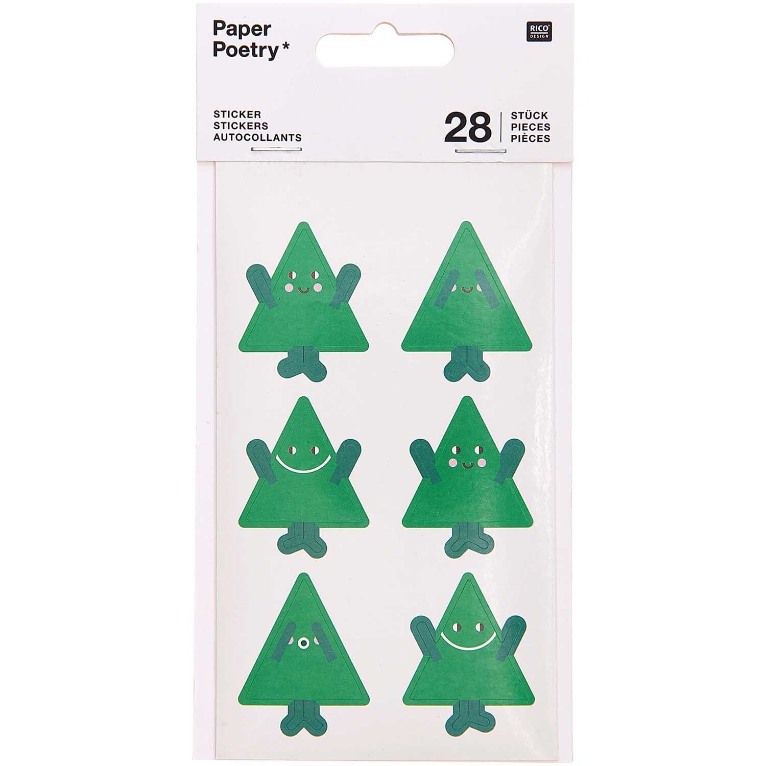 Paper Poetry Sticker Tannenbäume 4 Blatt
