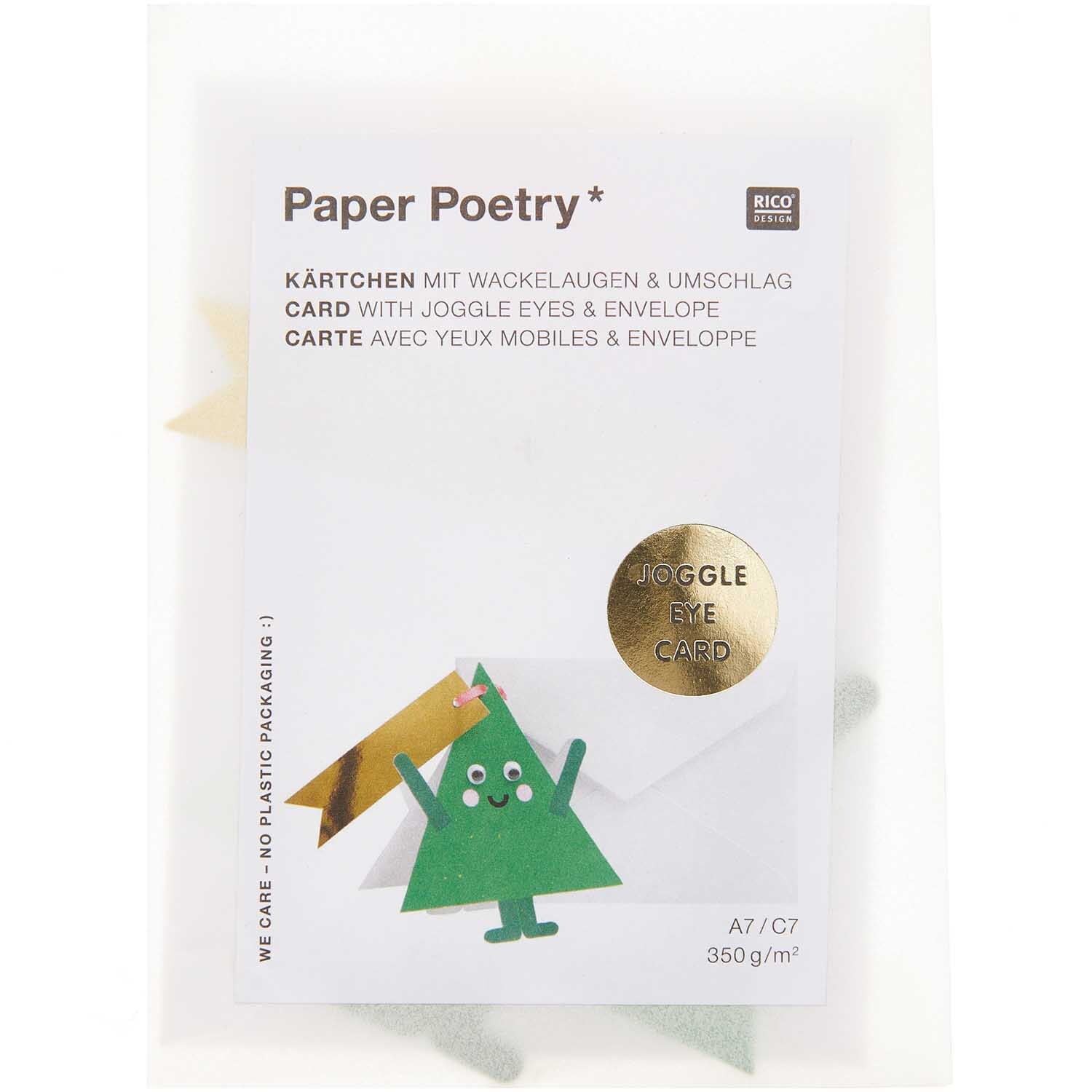 Paper Poetry Karte mit Wackelaugen Tanne A7/C7