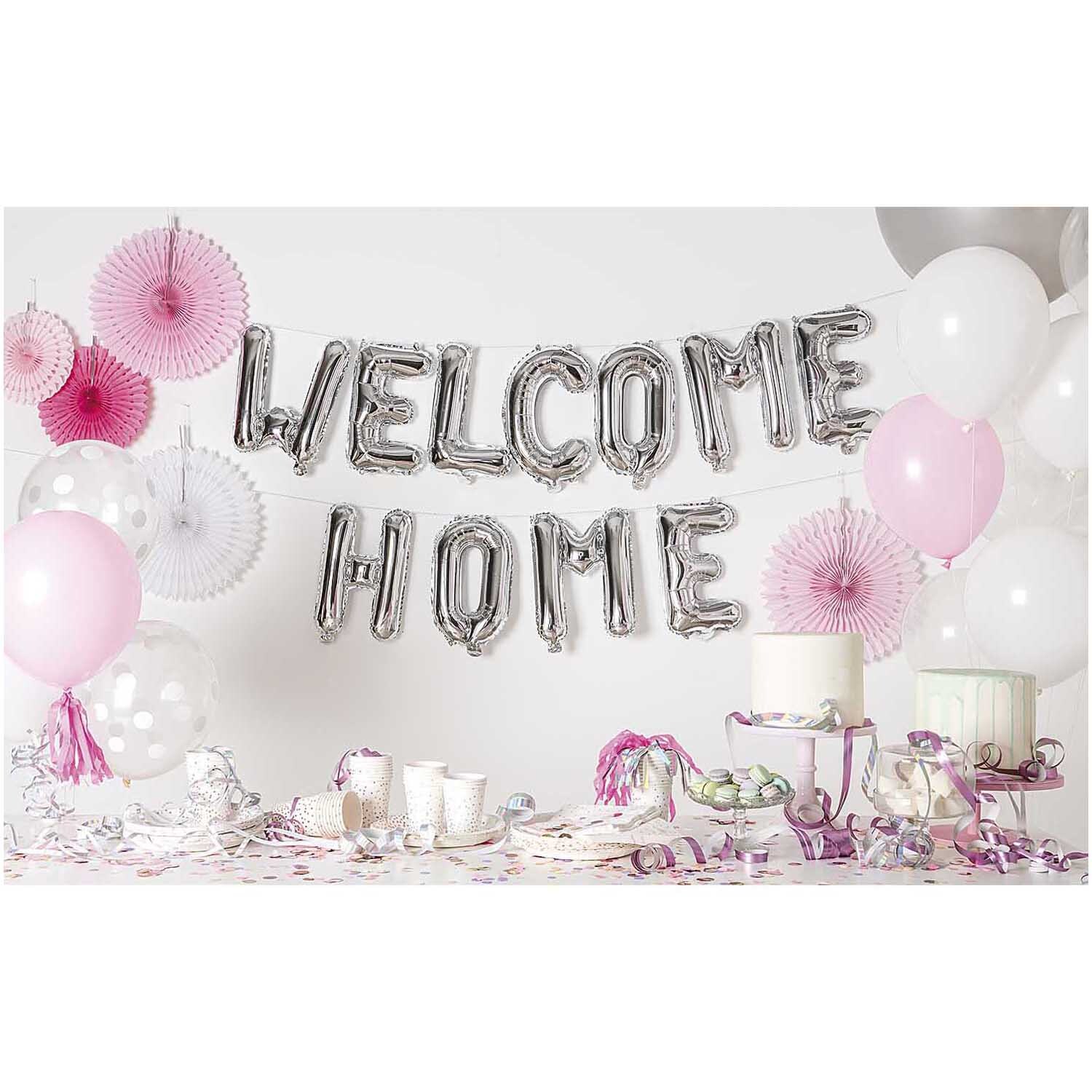 Folienballon-Set Welcome Home silber 11teilig