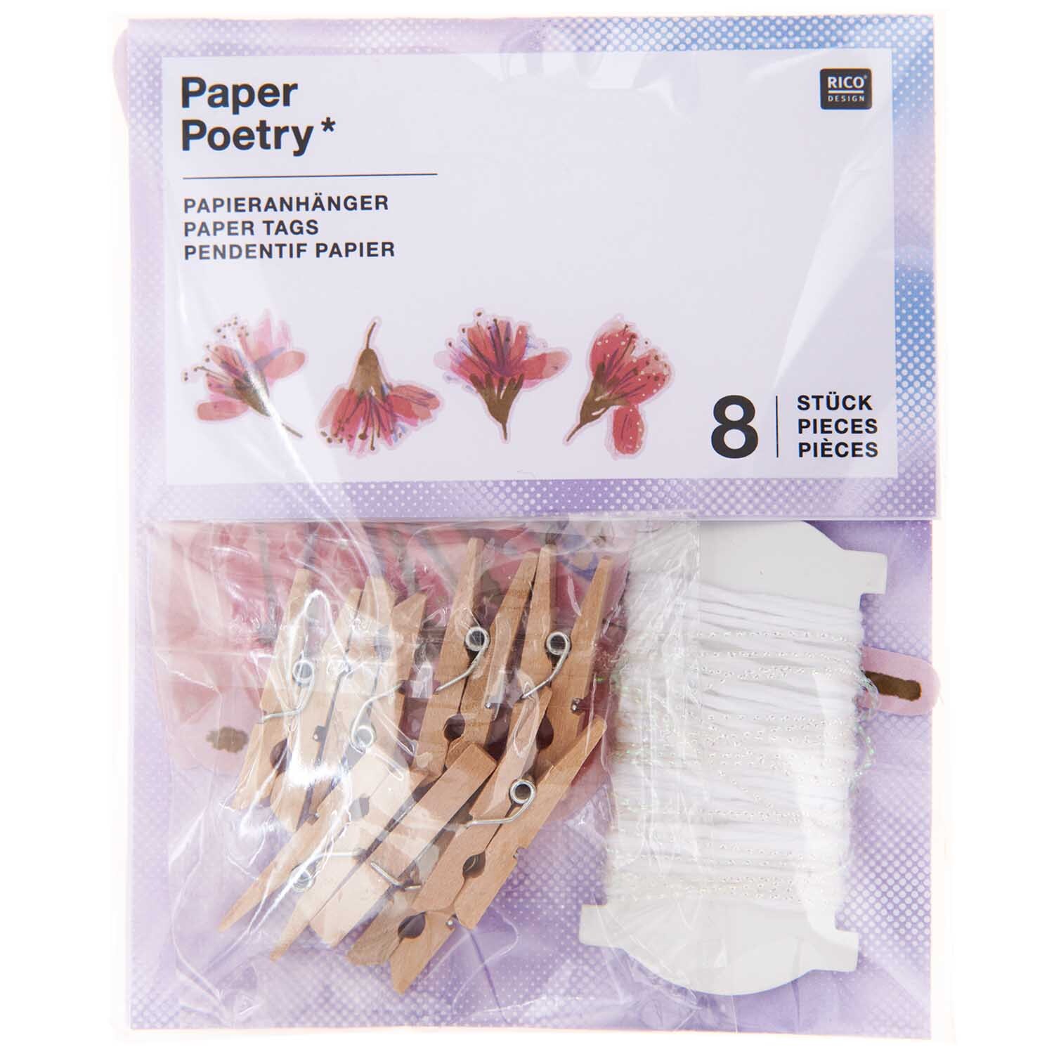 Paper Poetry Papieranhänger Kirschblüten 8 Stück
