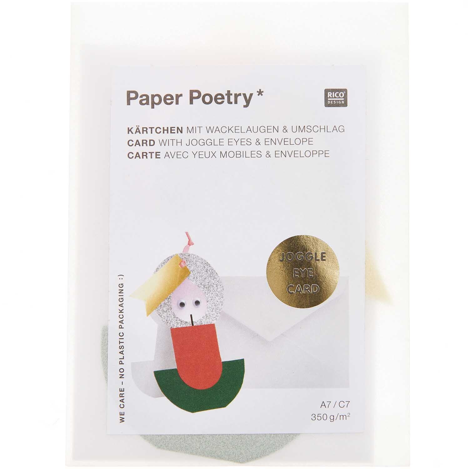 Paper Poetry Karte mit Wackelaugen Kerze A7/C7