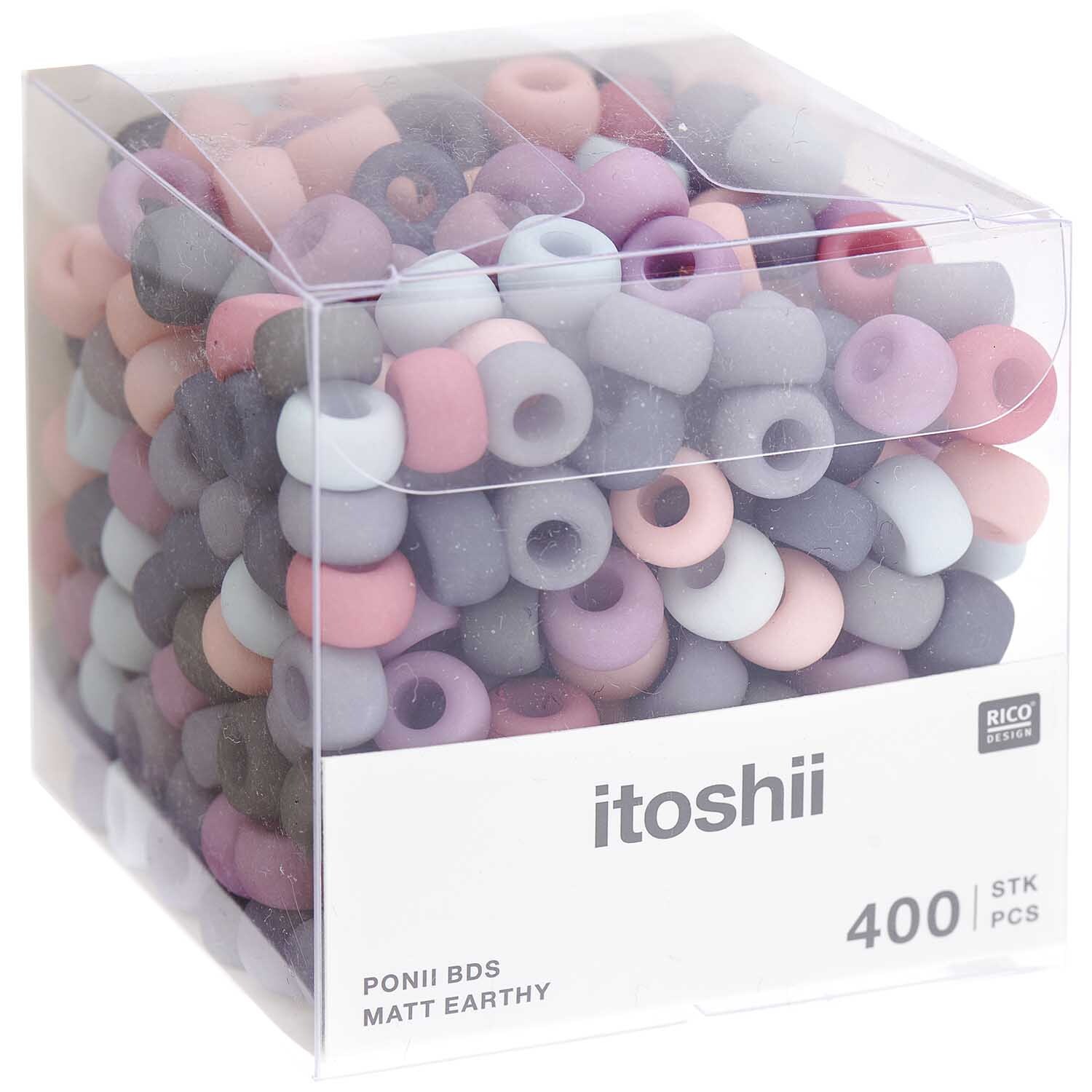 itoshii - Ponii Beads matt Erdfarben 9x6mm 400 Stück