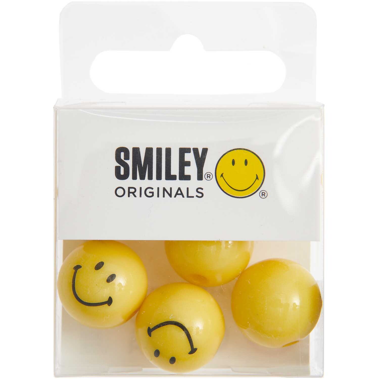Smiley® Originals Perlen rund gelb 16mm 7 Stück