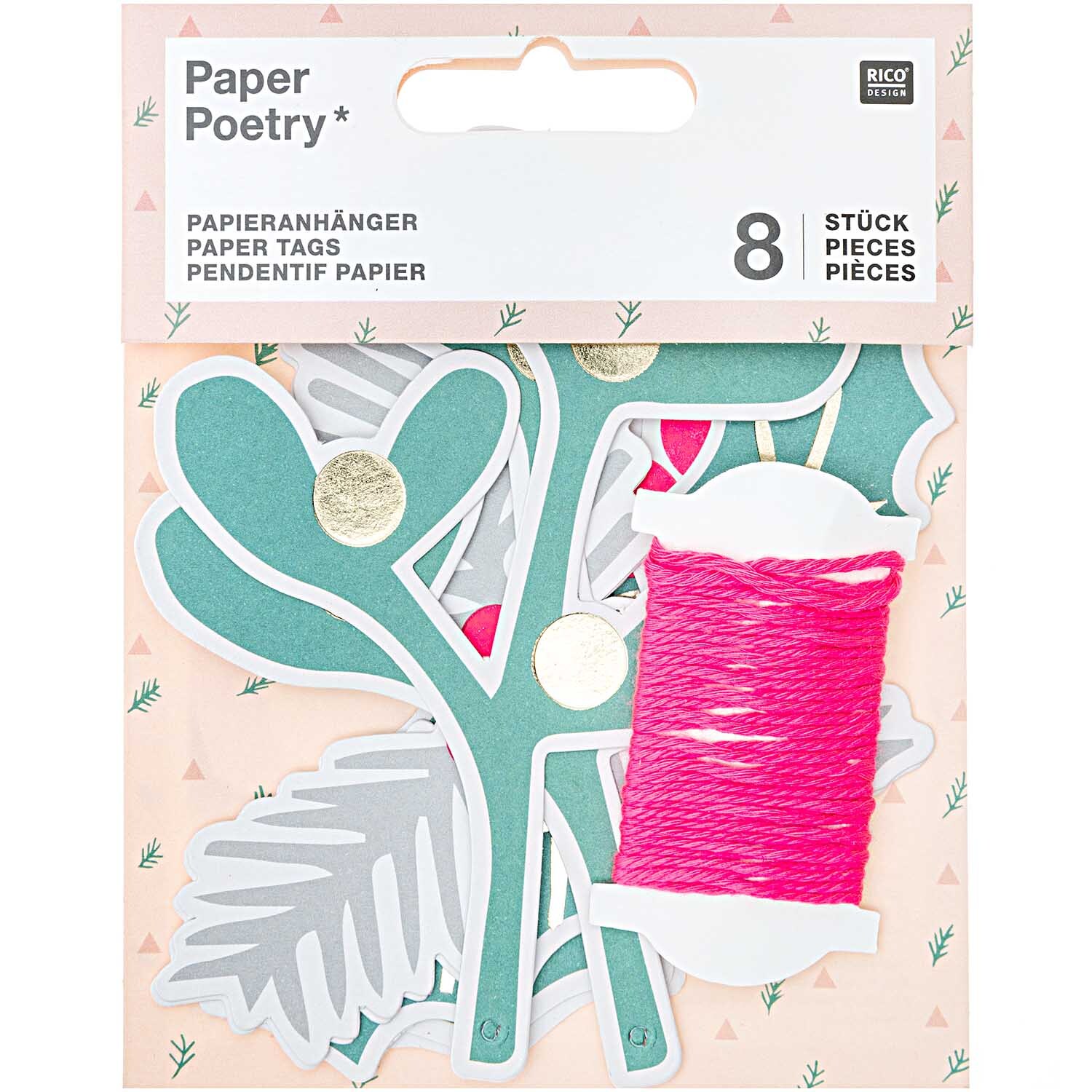 Paper Poetry Papieranhänger Mistelzweige pastell 8 Stück