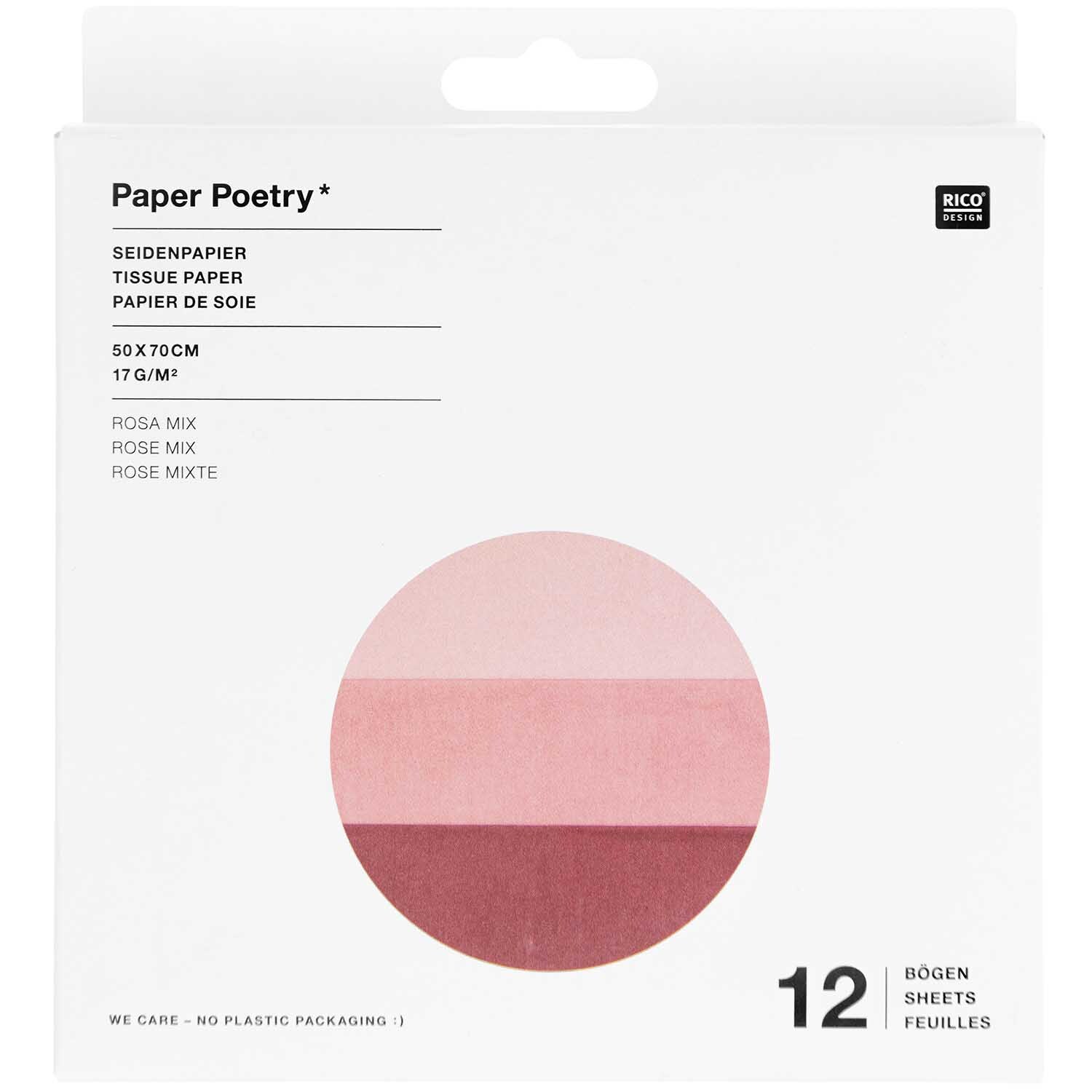 Paper Poetry Seidenpapier rosa sortiert 50x70cm 12 Bögen