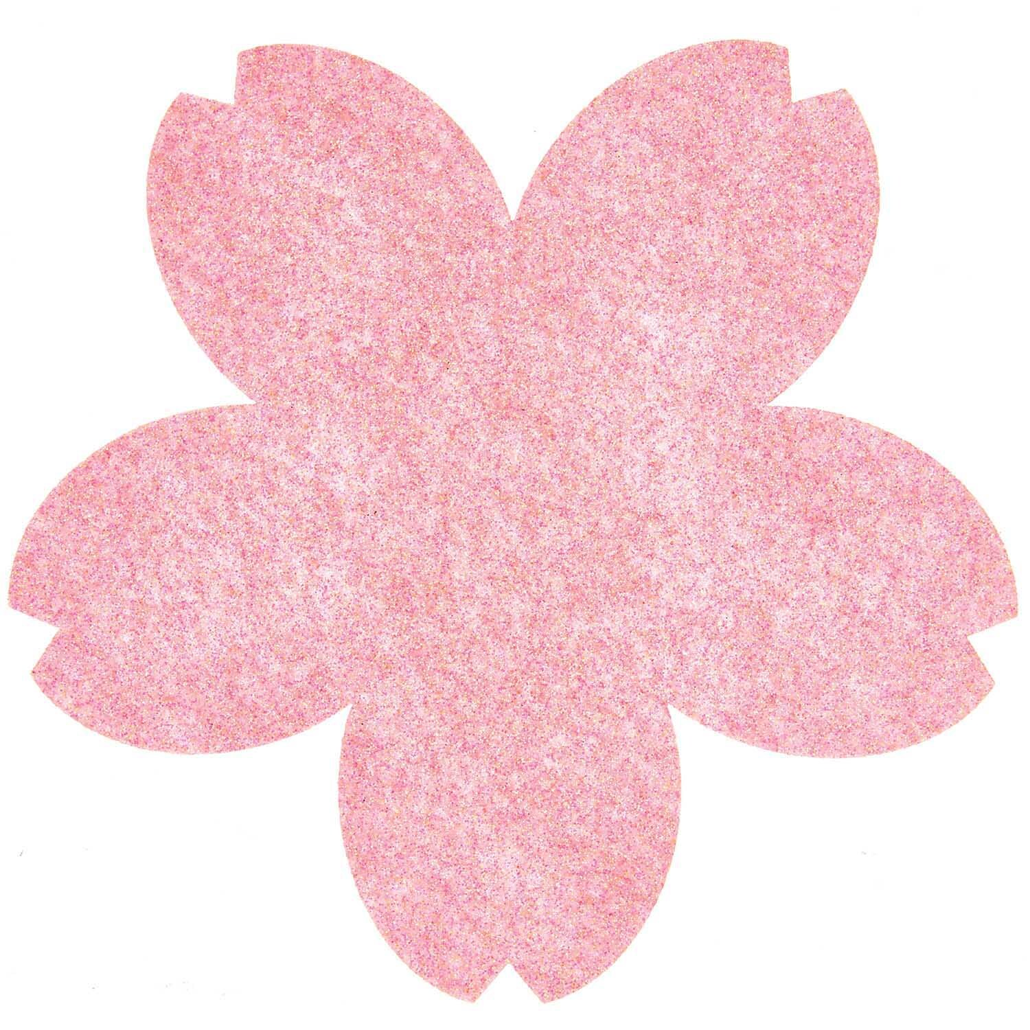 Filz Untersetzer Kirschblüten rosa Glitzer 15x15cm 6 Stück