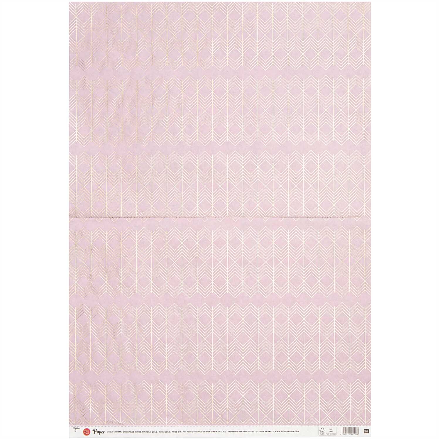 Paper Poetry Paper Patch Papier grafisch rosa-gold 30x42cm