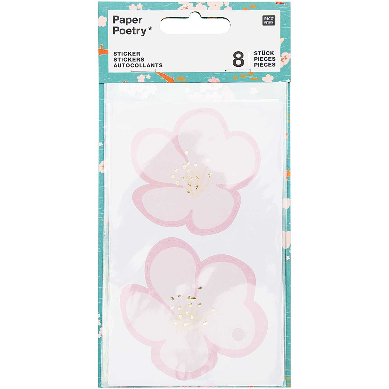 Paper Poetry Sticker Jardin Japonais Kirschblüten 8 Stück