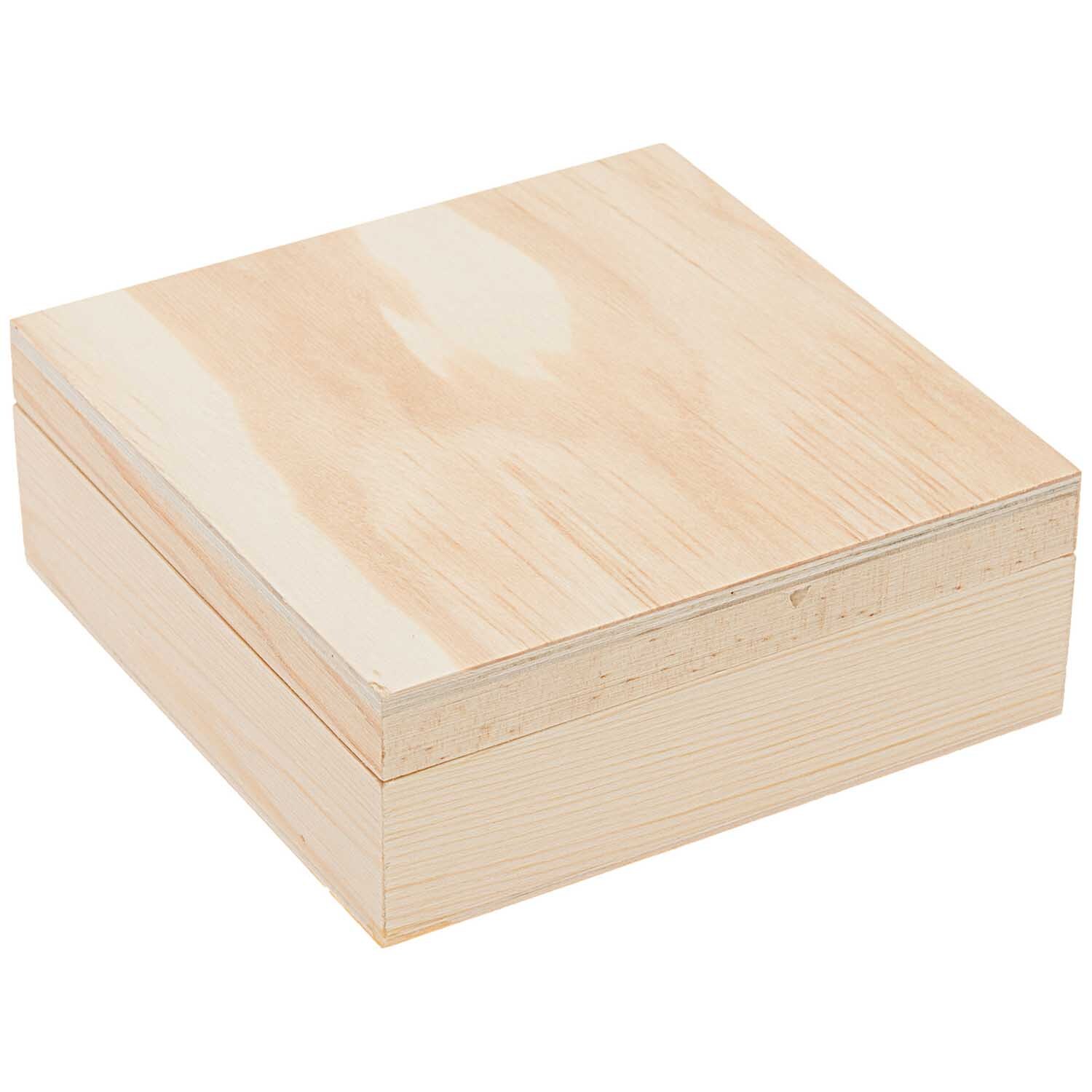 Holzdose quadratisch 12x12x4,5cm