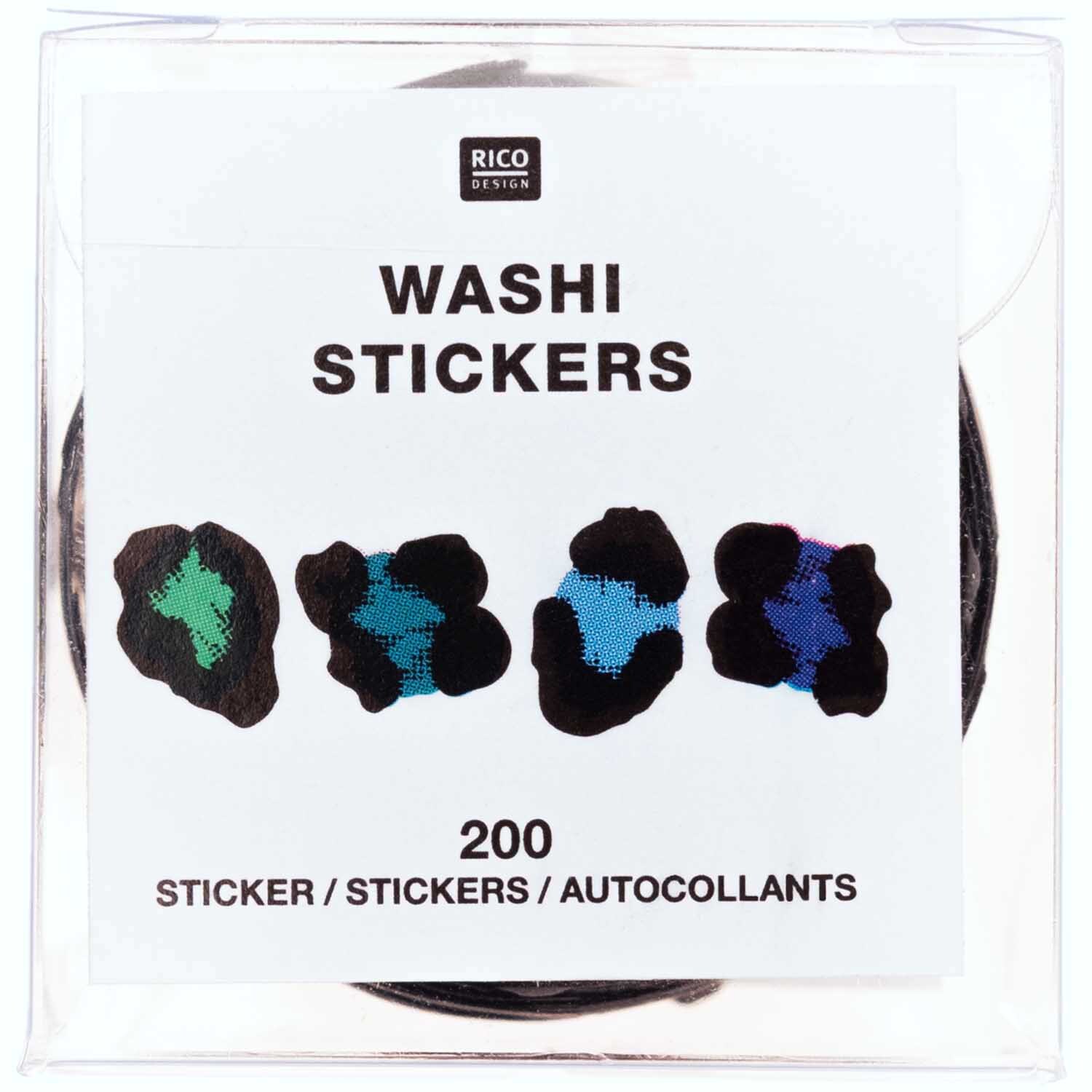 Washi Sticker Acid Leo grün-blau 200 Stück