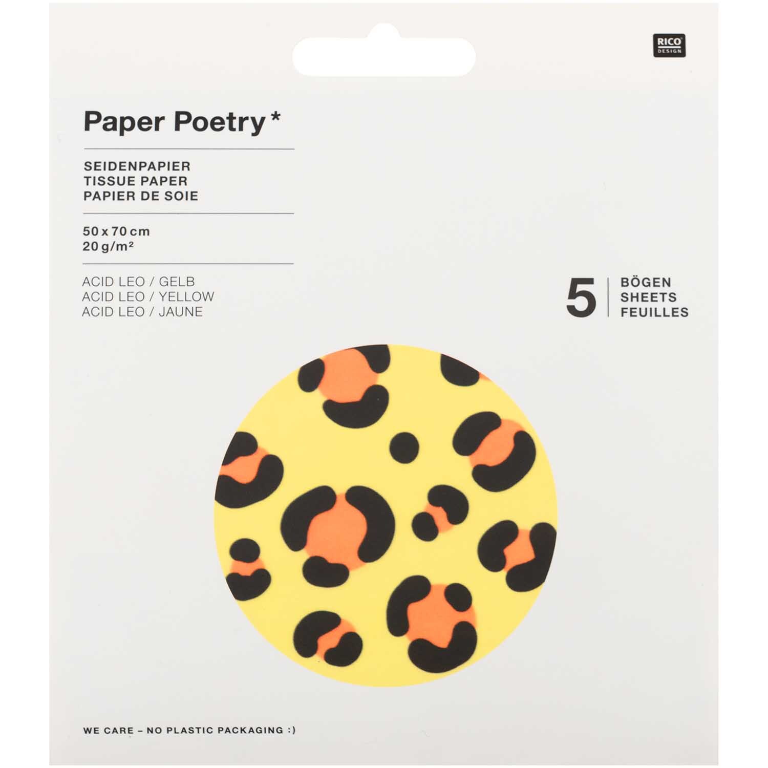 Paper Poetry Seidenpapier Acid Leo 50x70cm 5 Bogen