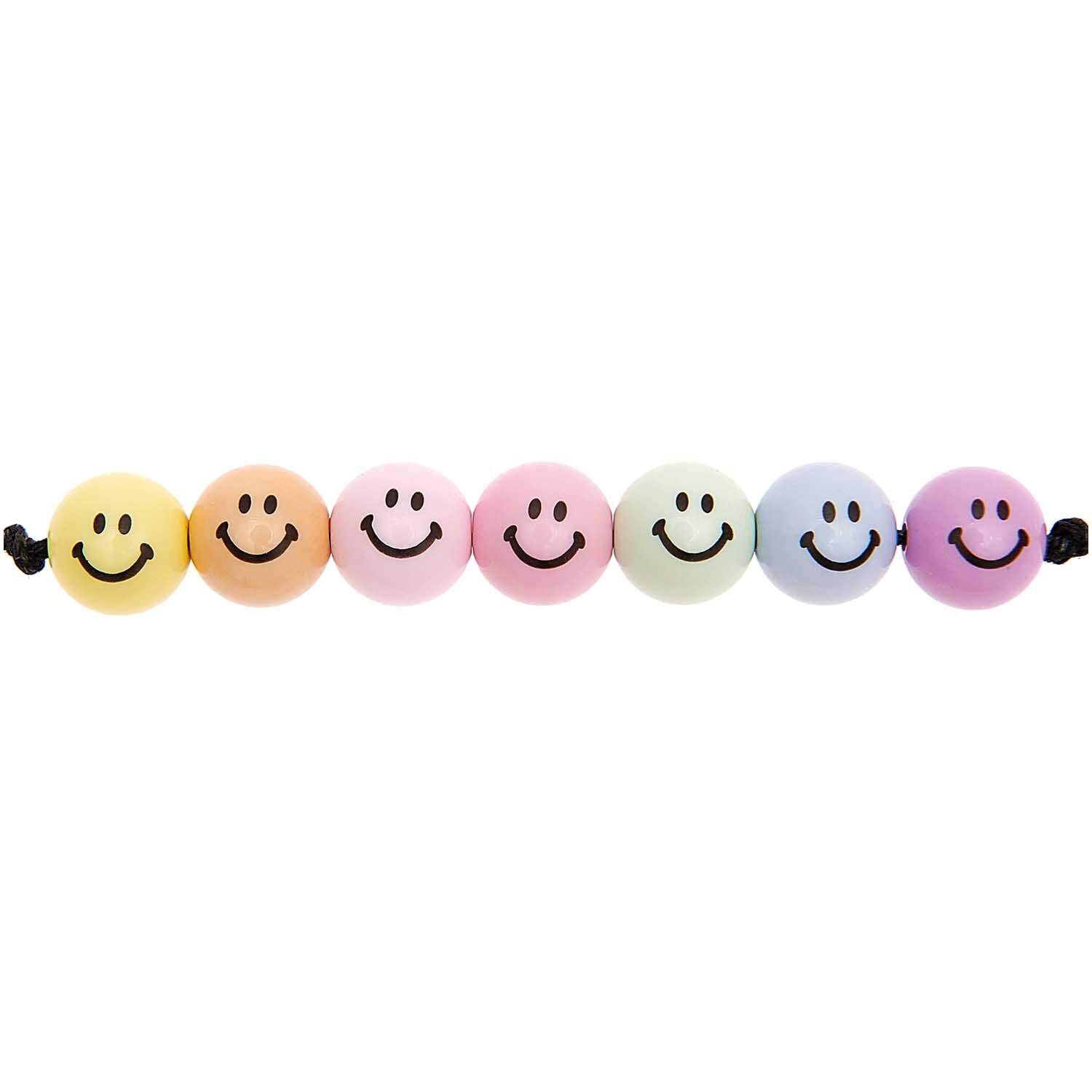 Smiley® Originals Perlen rund rainbow pastell 10mm 21 Stück