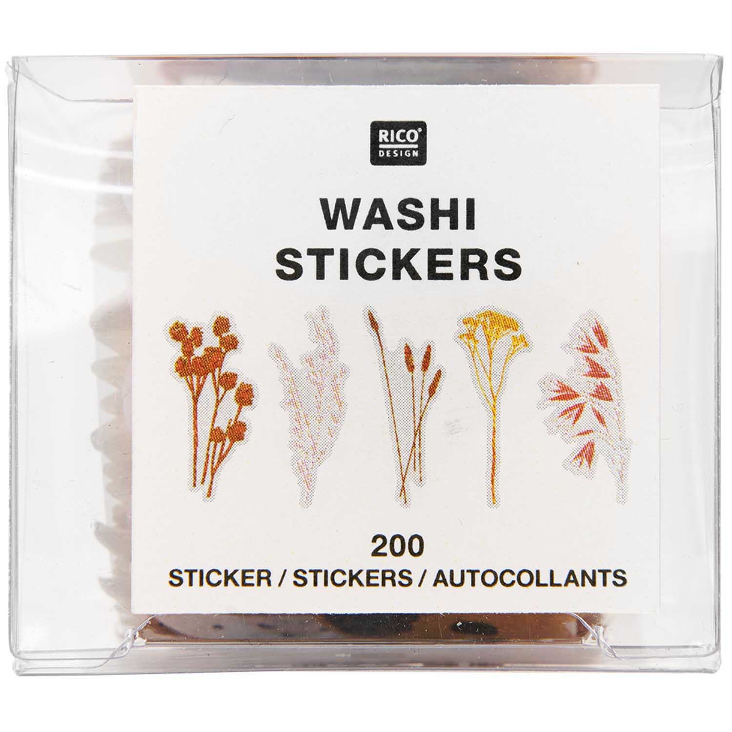 Washi Sticker Trockenblumen 200 Stück