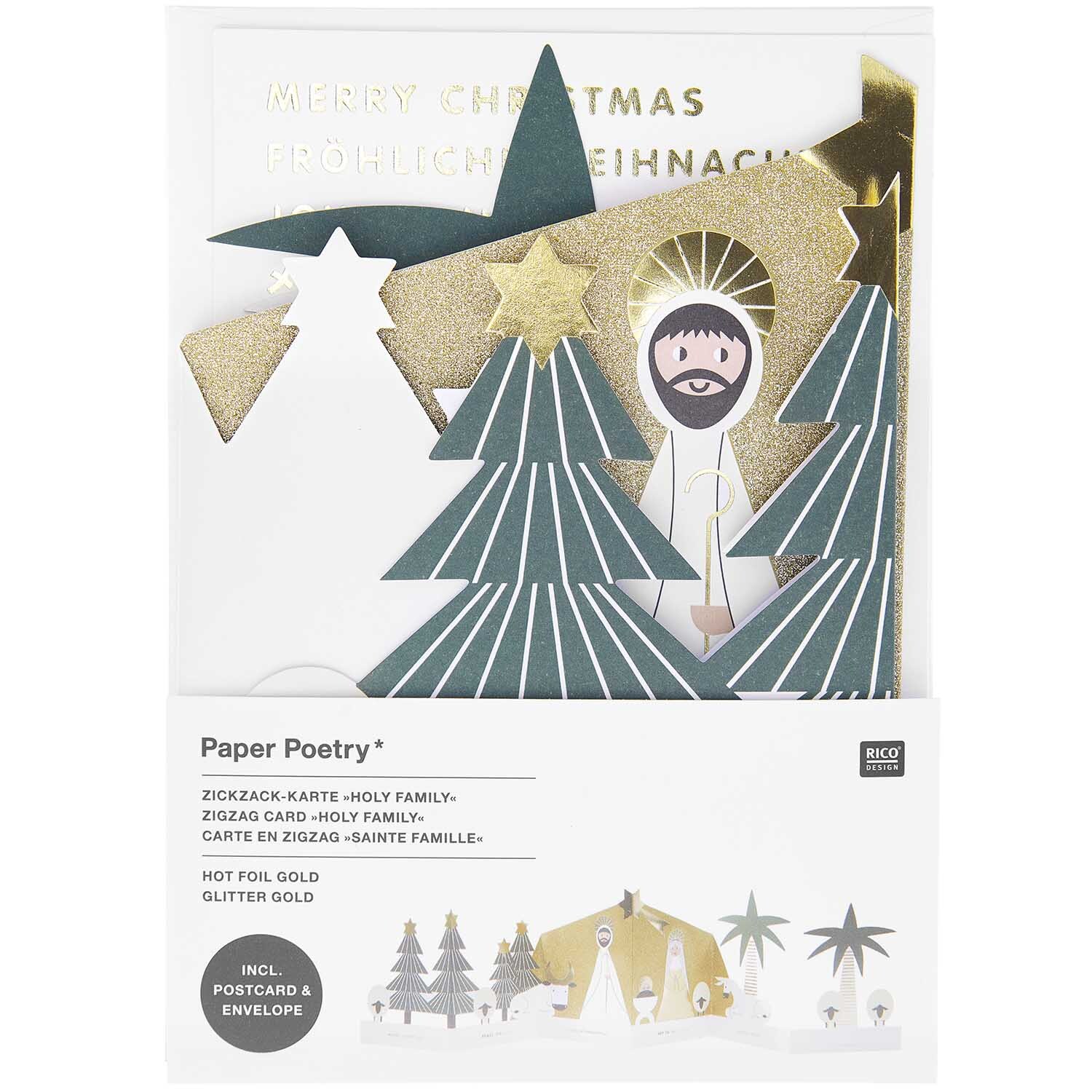 Paper Poetry Zickzack-Karte Holy Family 73x17cm