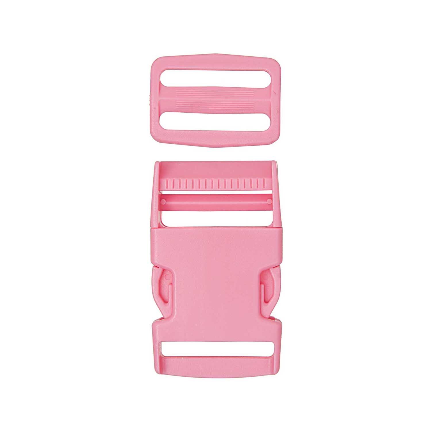 Steckverschluss mit Schnalle rosa 25mm