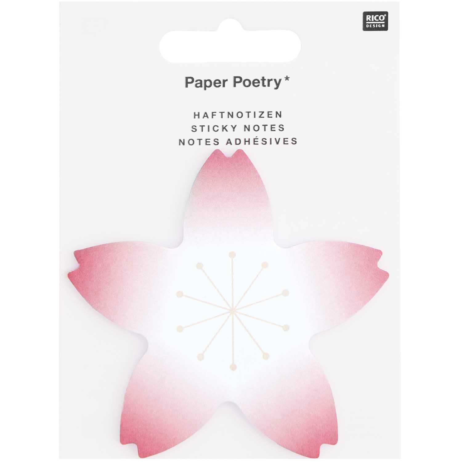 Paper Poetry Haftnotizen Kirschblüte pink-weiß 50 Blatt 80x76mm