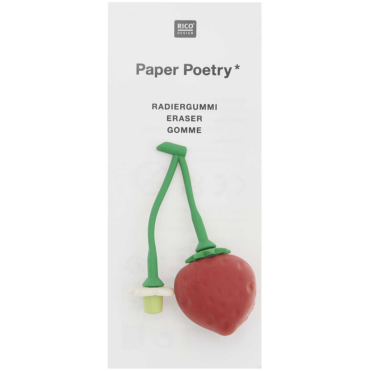 Paper Poetry 3D Radiergummi Erdbeere 35x60x25mm
